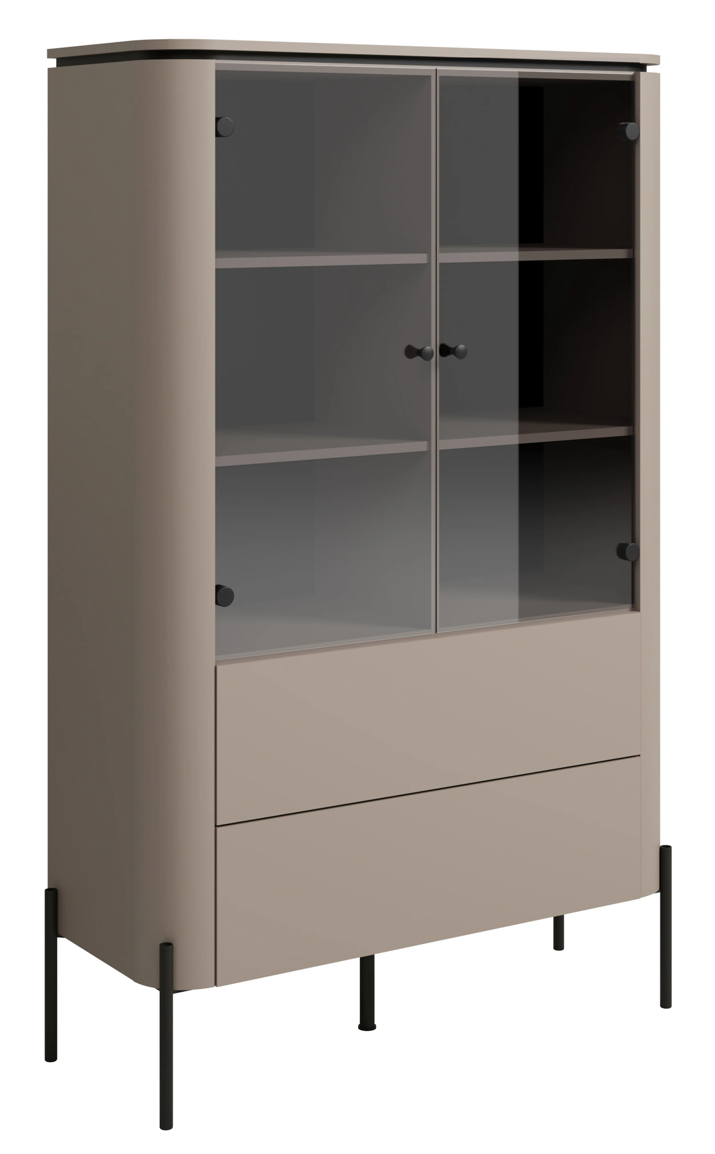Witryna dwudrzwiowa Calderis z dwiema szufladami 98 cm congo