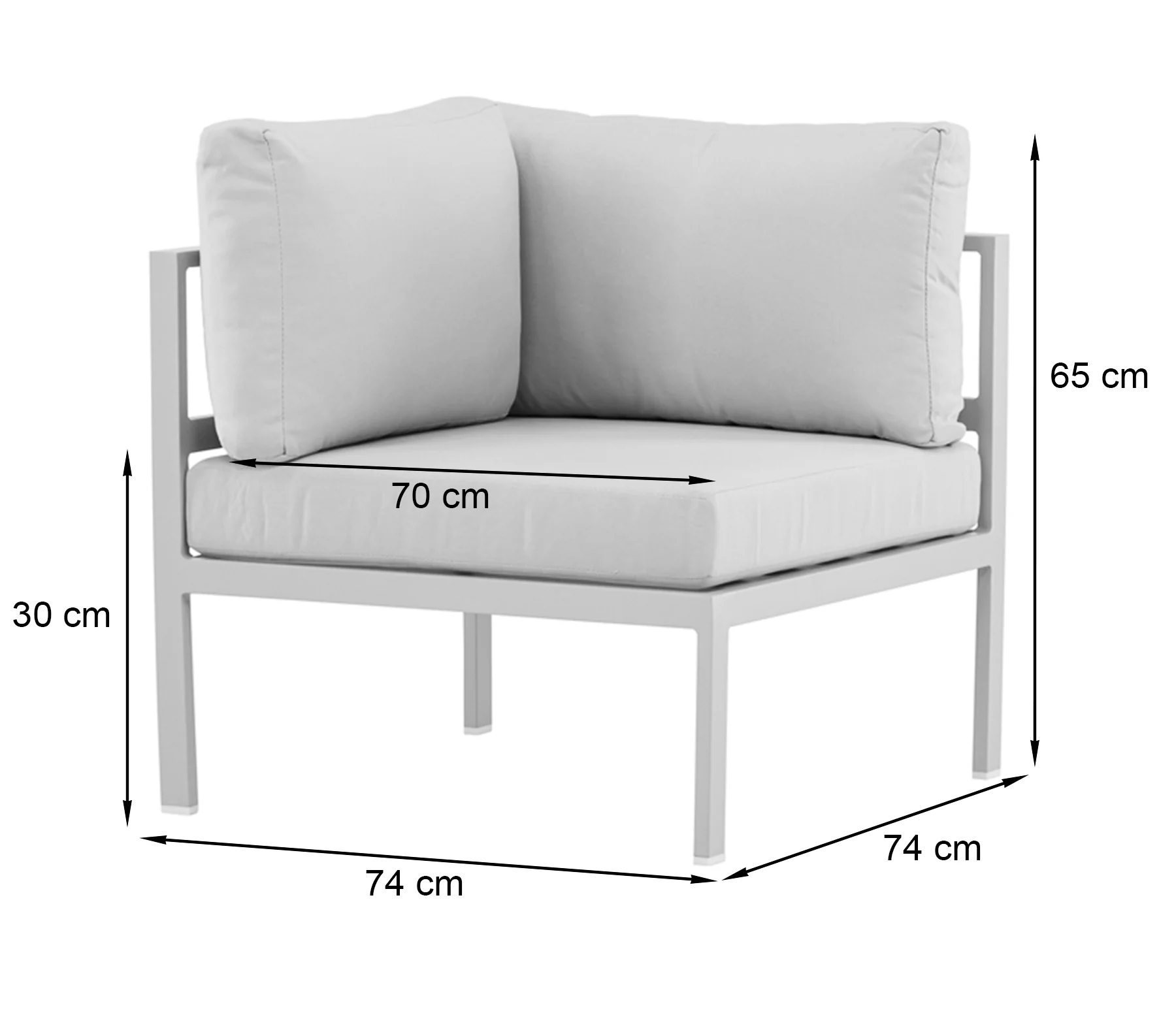 Fotel ogrodowy Costere kremowy modułowy część narożna - Image 5