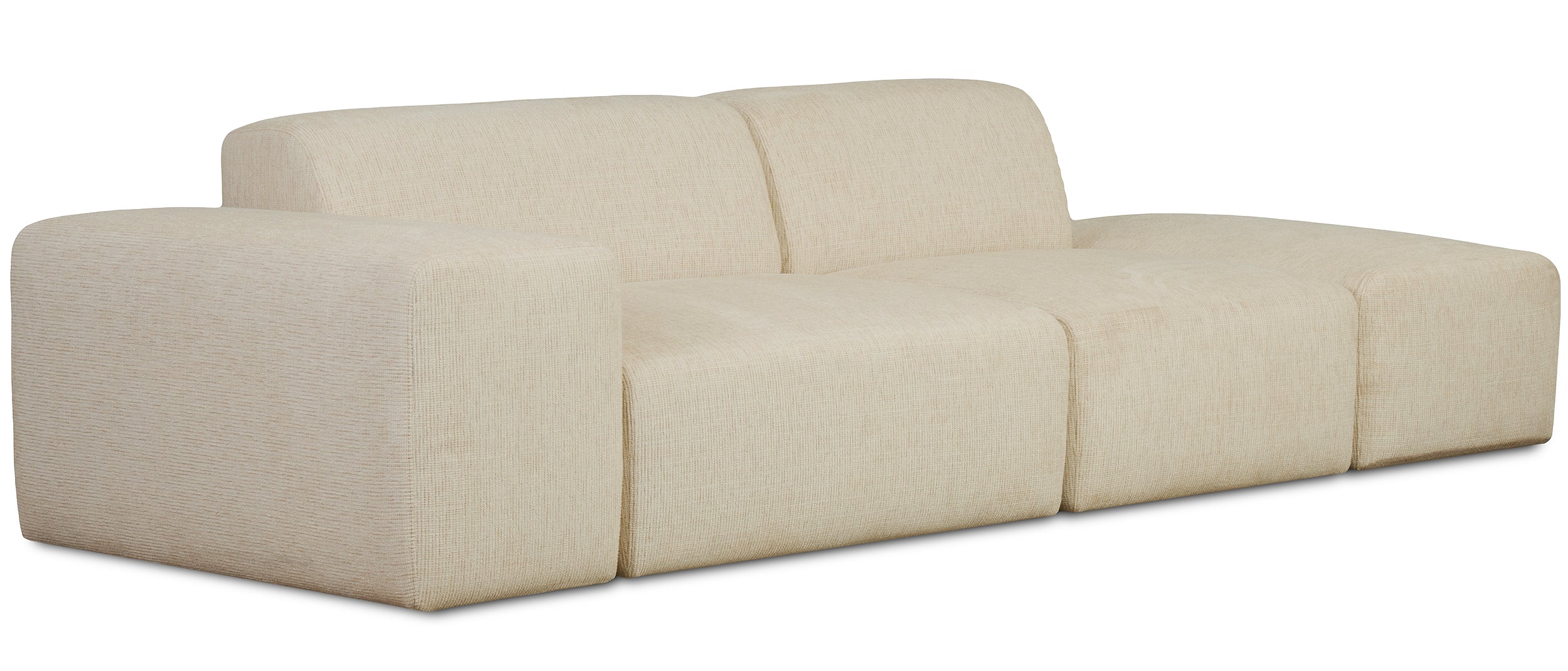 Sofa modułowa Pyllomi z pufą jasnobeżowa plecionka - Image 3