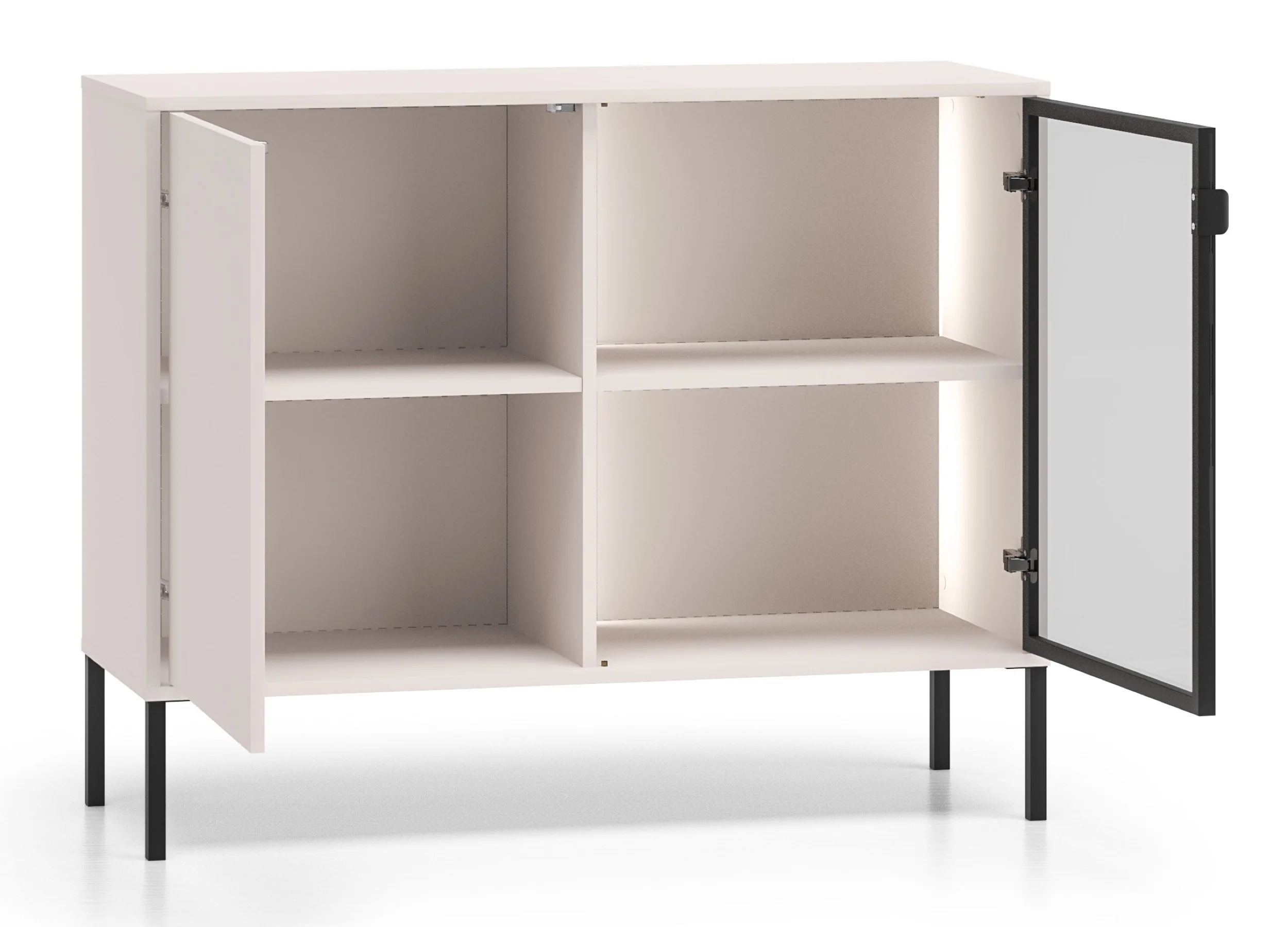 Komoda dwudrzwiowa Barnee z oświetleniem 107 cm kaszmir - Image 3