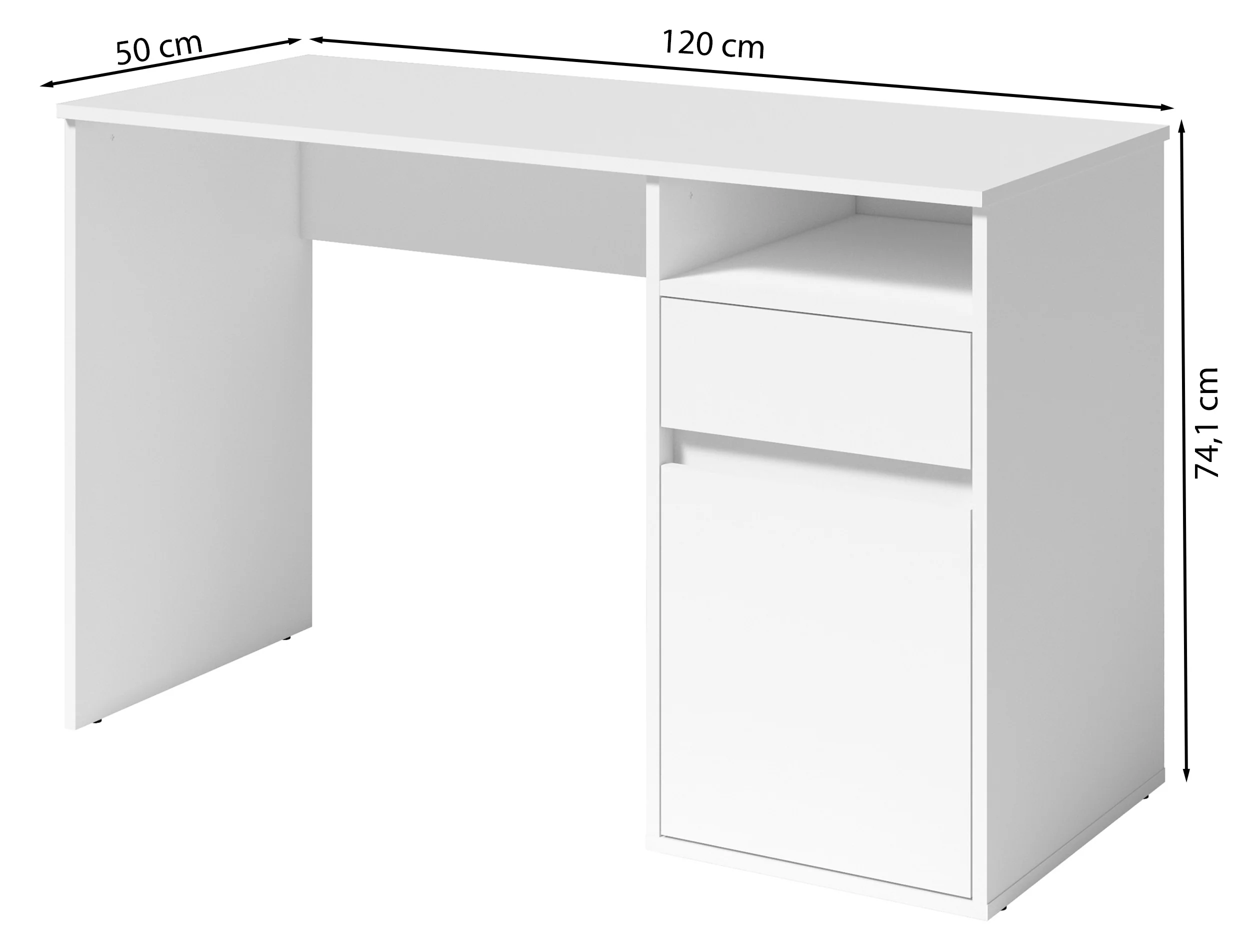 Biurko Billa z szufladą i szafką 120 cm biały - Image 4