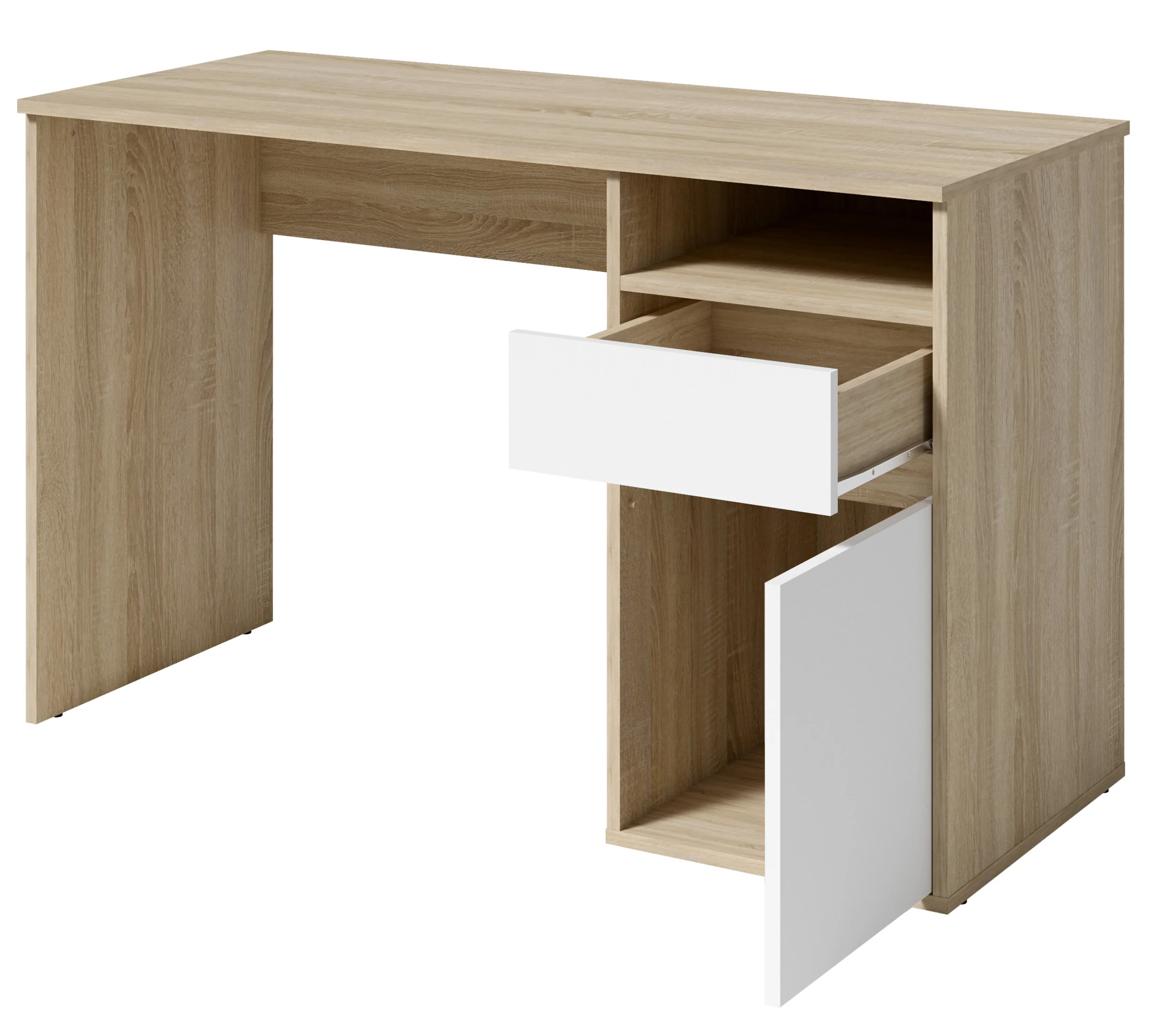 Biurko Billa z szufladą i szafką 120 cm dąb sonoma / biały - Image 3