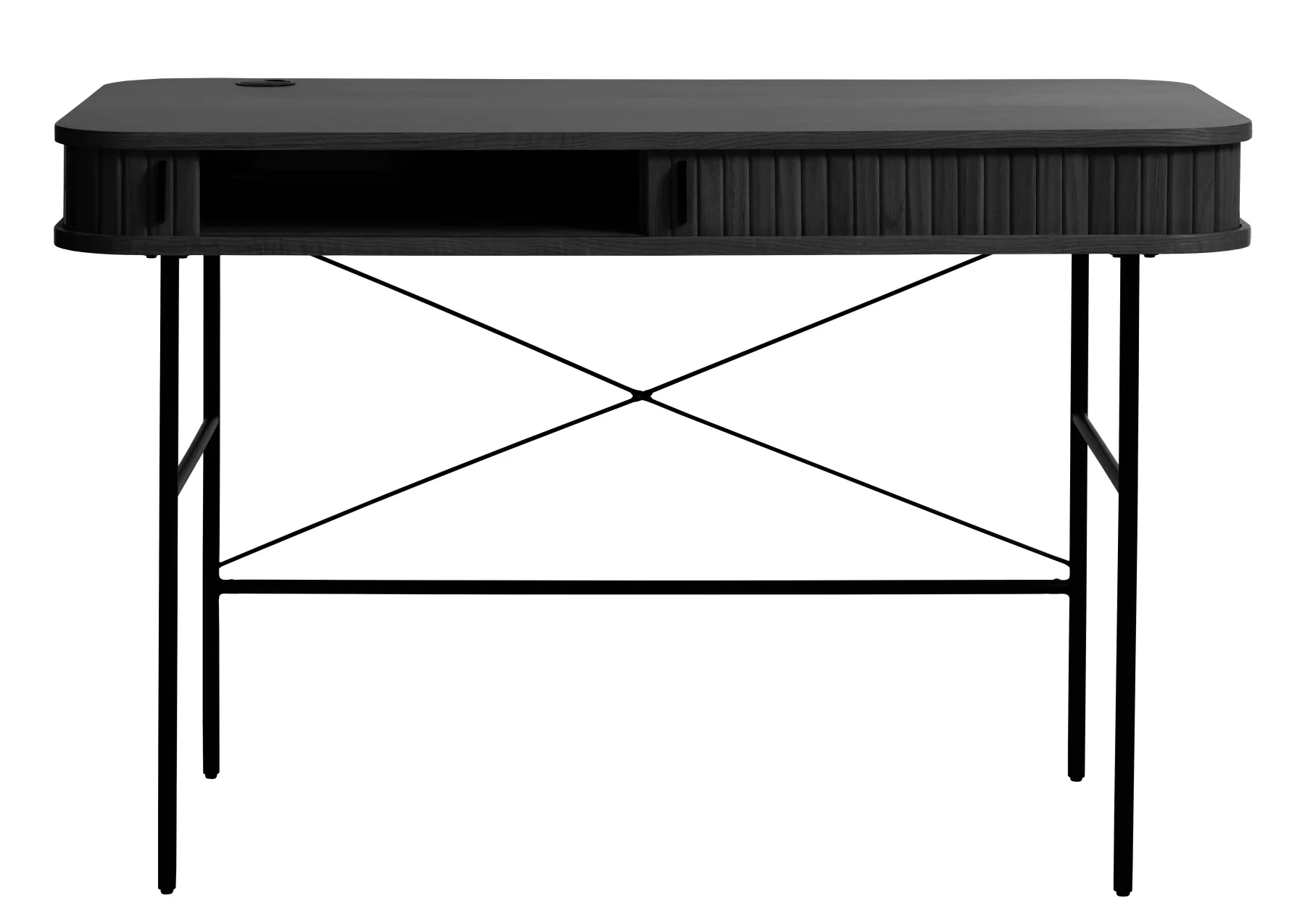 Biurko Gativel 120x60 cm lamele dąb czarny - Image 3