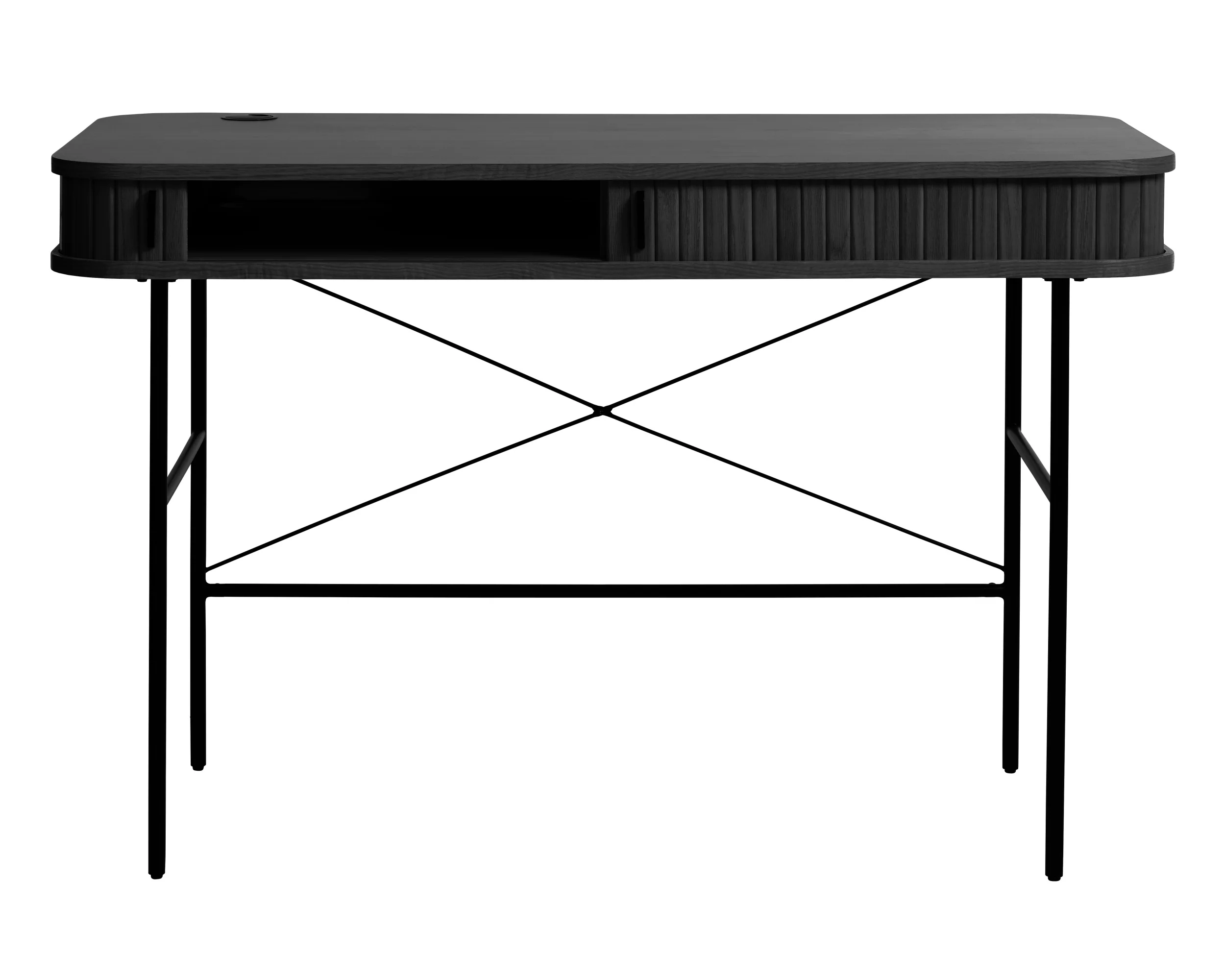 Biurko Gativel 120x60 cm lamele dąb czarny - Image 4