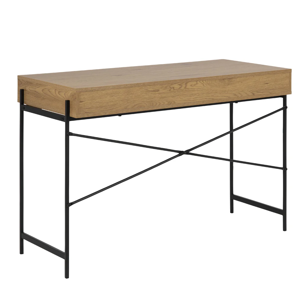 Biurko industrialne Duffman 110x50 cm ze schowkiem pod blatem naturalne - Image 10
