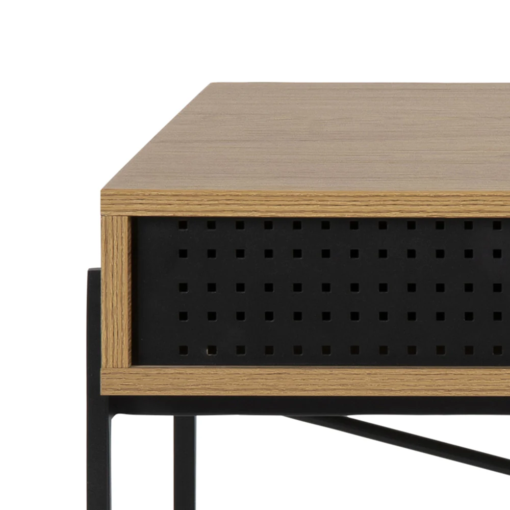Biurko industrialne Duffman 110x50 cm ze schowkiem pod blatem naturalne - Image 13