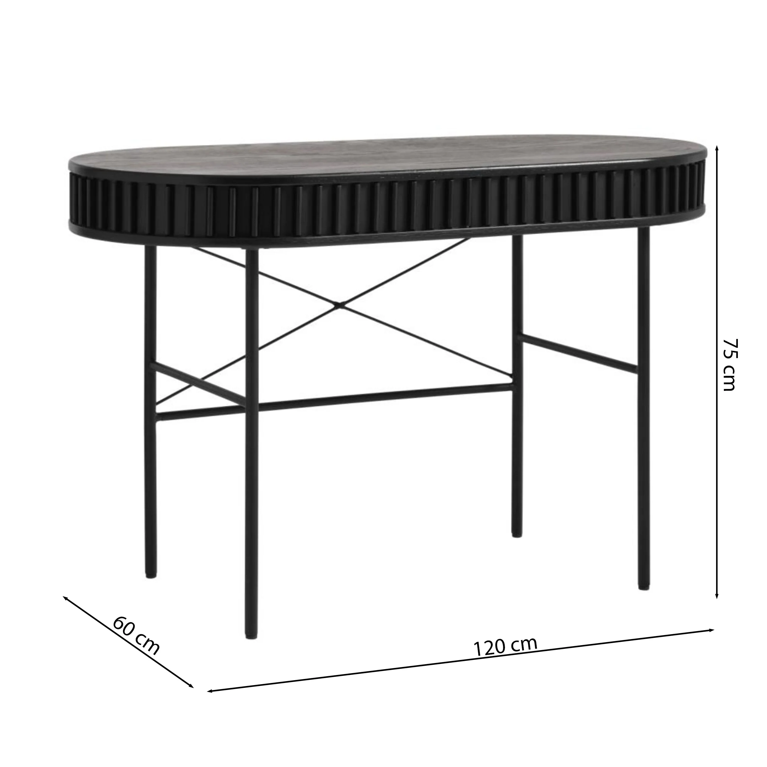 Biurko Ovitties 120x60 cm czarne lamele - Image 15