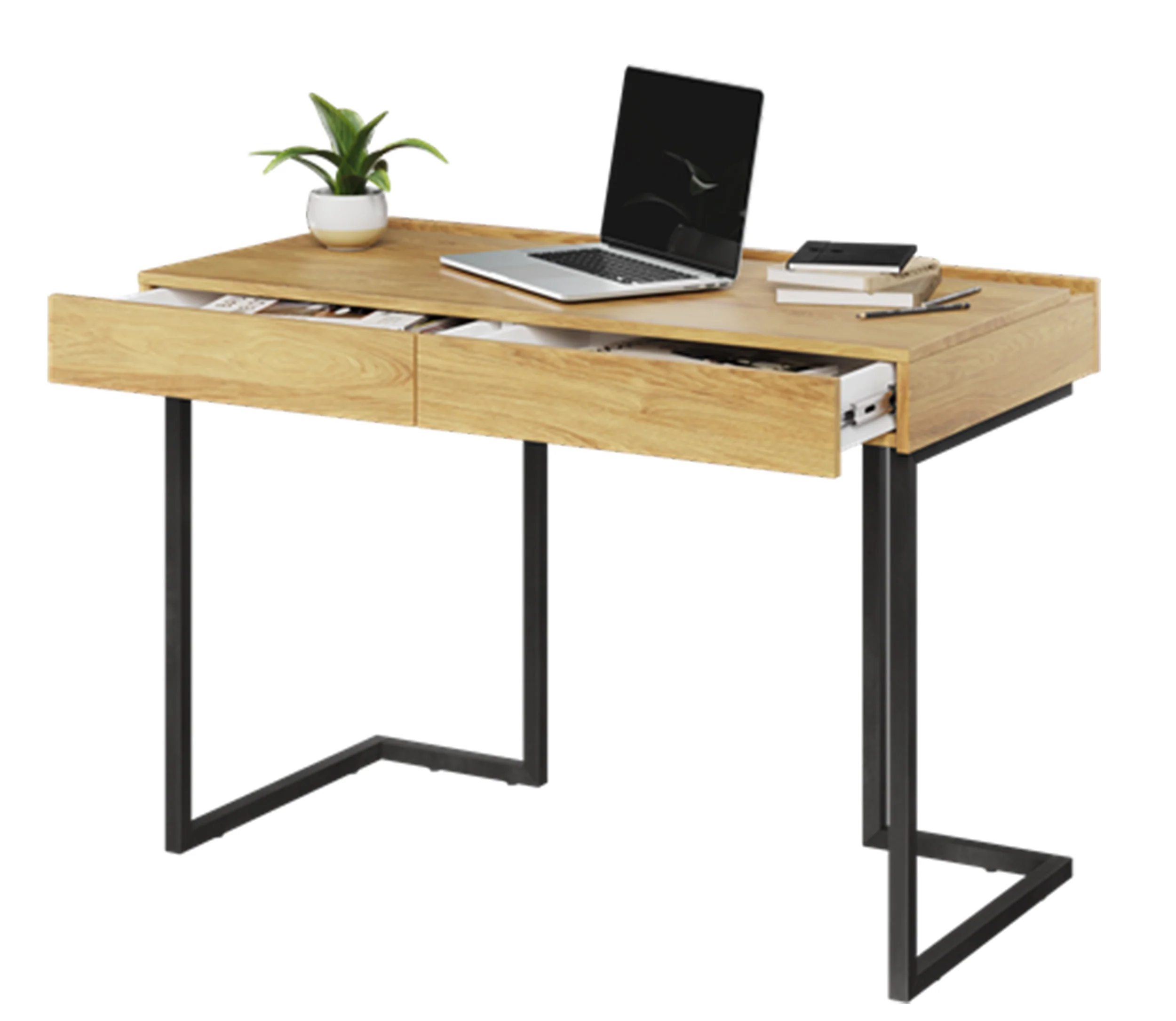 Biurko Teen Flex z szufladami 110 cm Hikora naturalna / raw steel - Image 3