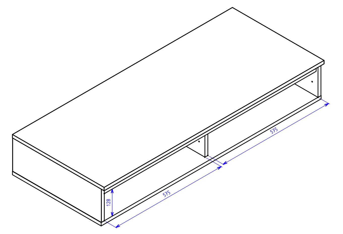 Biurko toaletka Bemmi wisząca z szufladami 120 cm czarny - Image 12