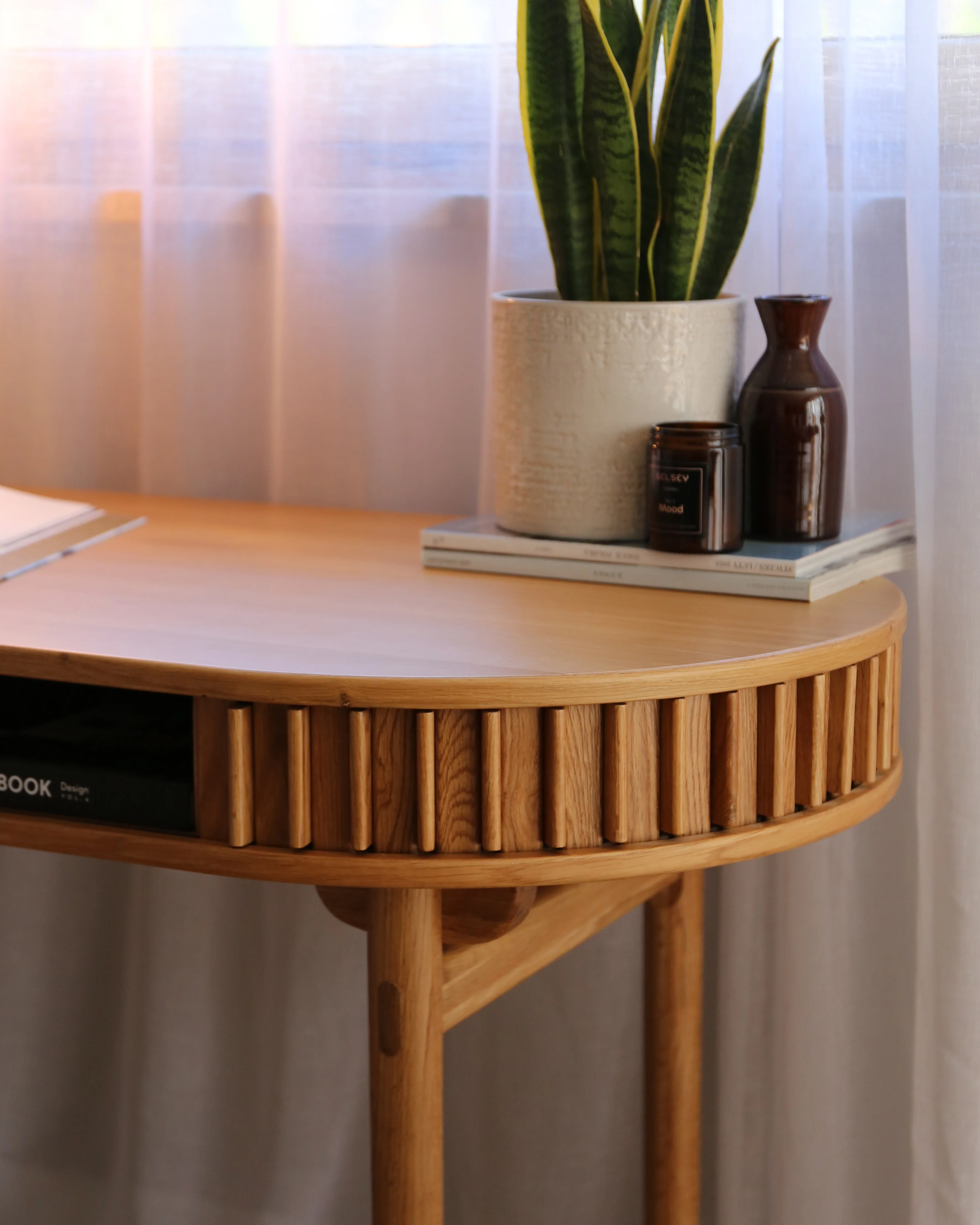 Biurko Yoffers 120x60 cm lamele dąb naturalny - Image 8