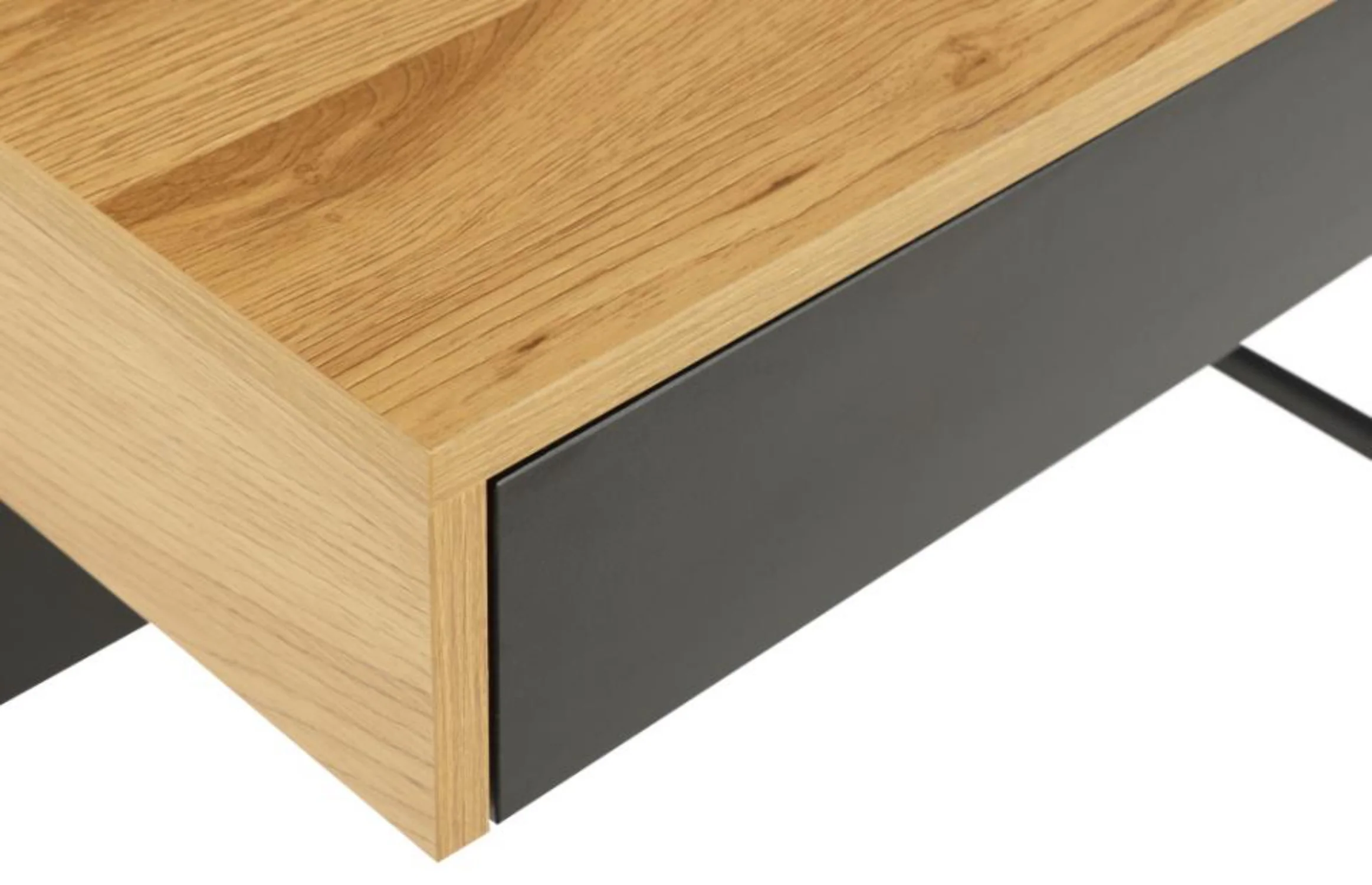 Biurko z szufladą Deterny 100x50 cm dąb dziki - czarne - Image 5