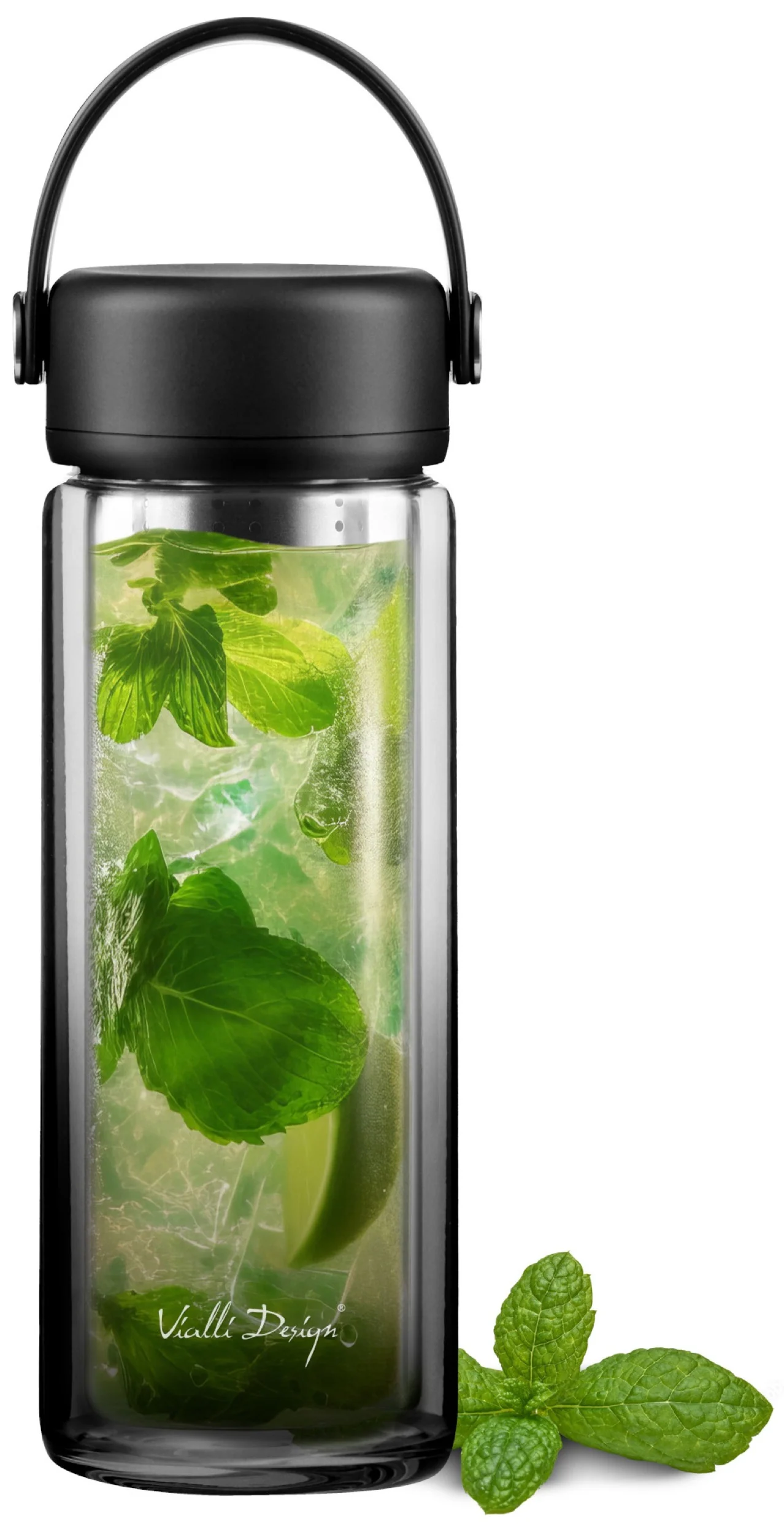Butelka z zaparzaczem Fuori 350 ml czarna - Image 6