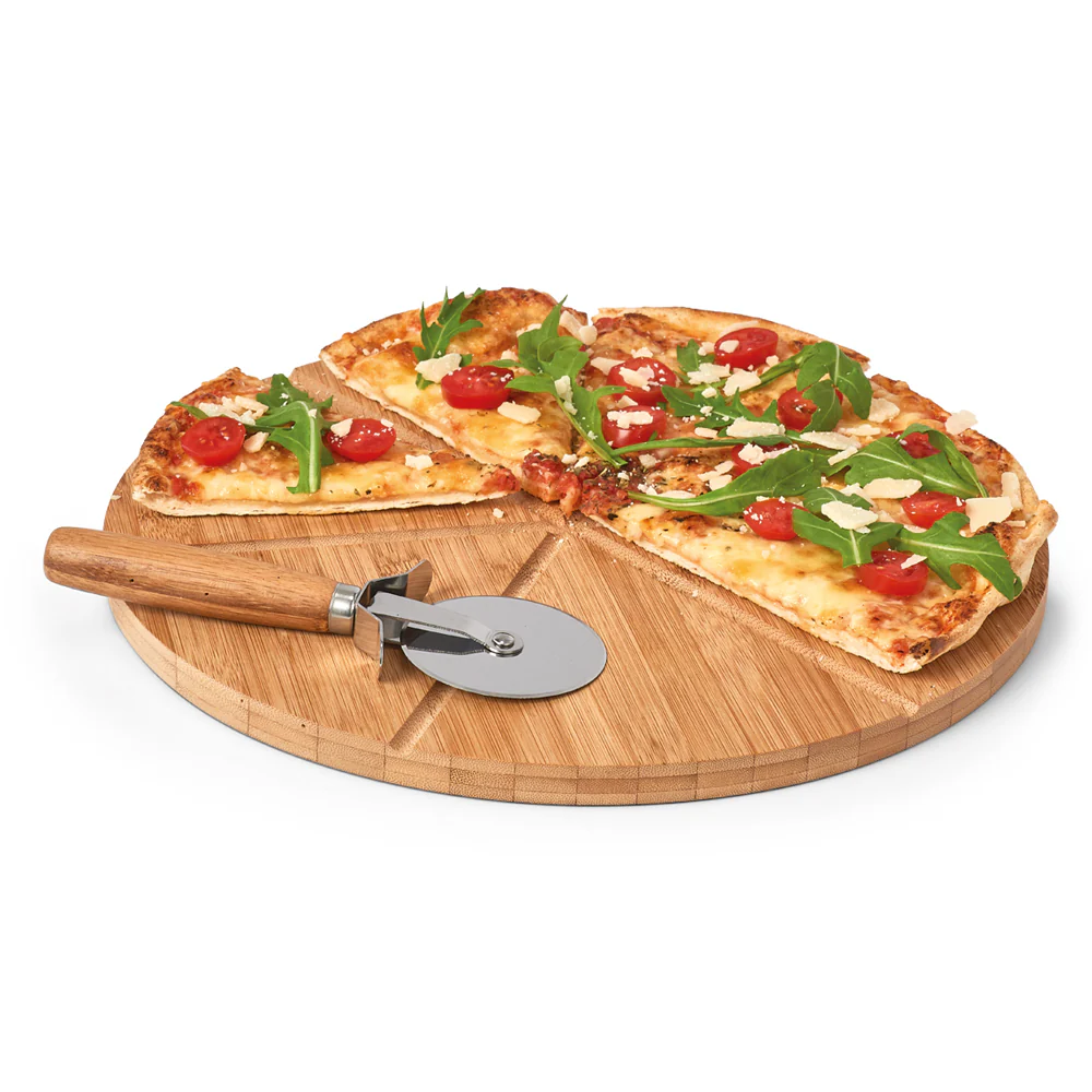 Deska i radełko do pizzy Wondle z bambusa - Image 3