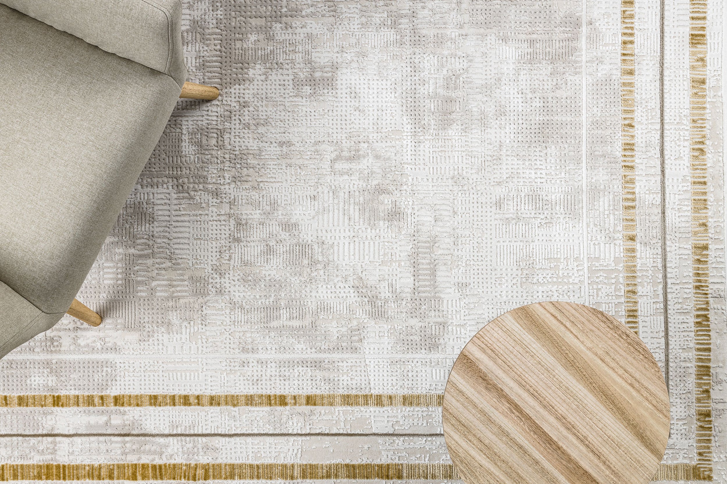 Dywan Duke 180x270 cm krem / złoty - Image 5