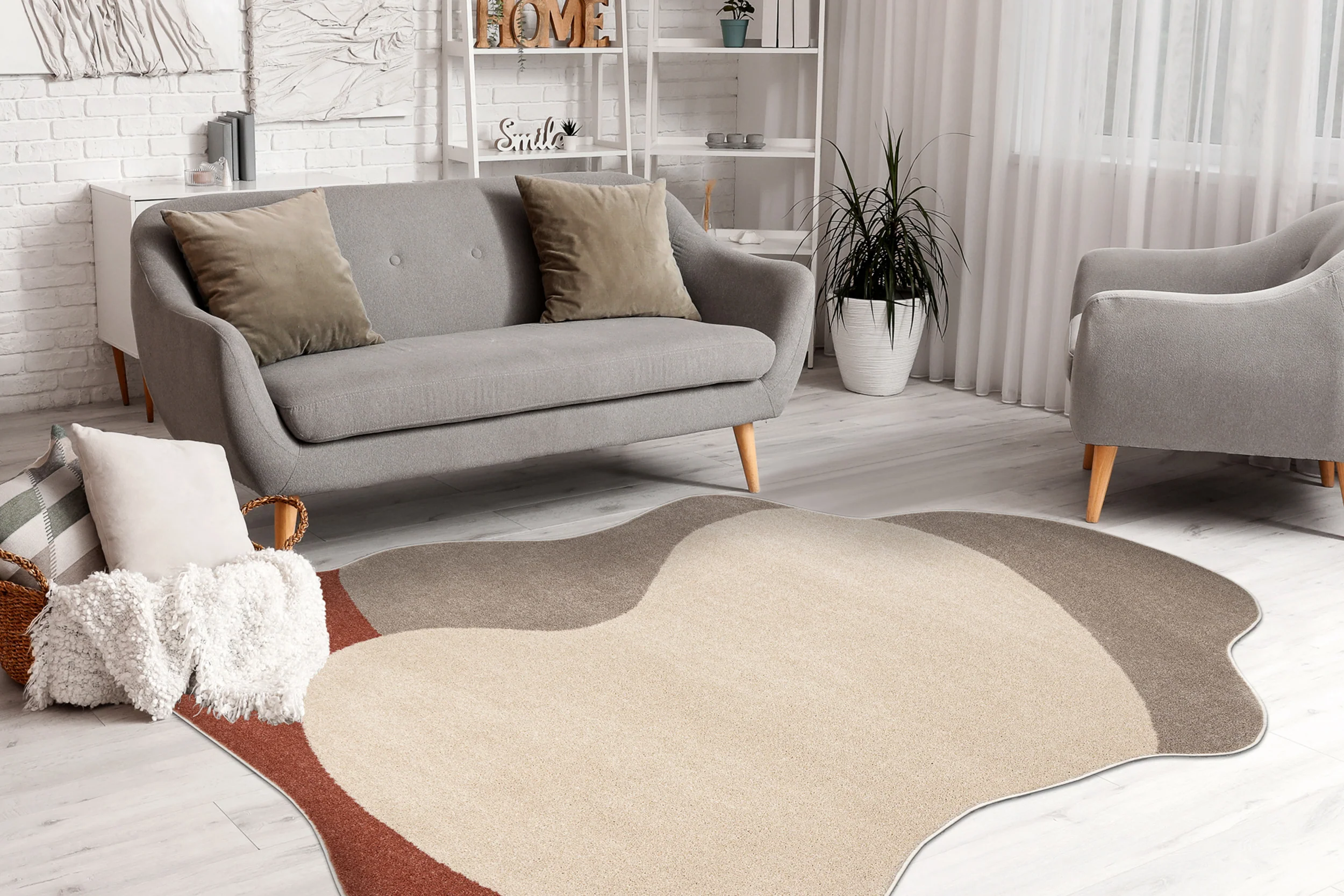 Dywan Fusion 160x220 cm krem / terakota - Image 3