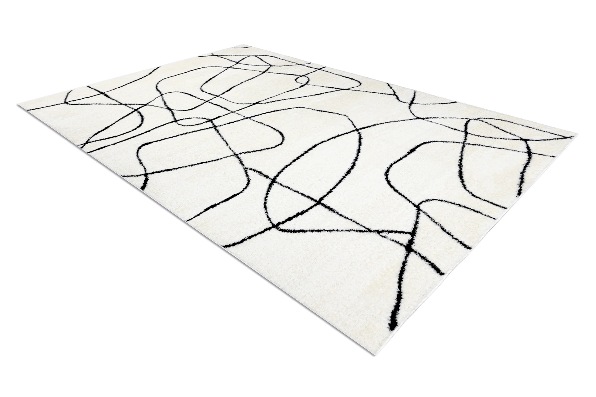 Dywan Mode 160x220 cm krem / czarny abstrakcja - Image 5