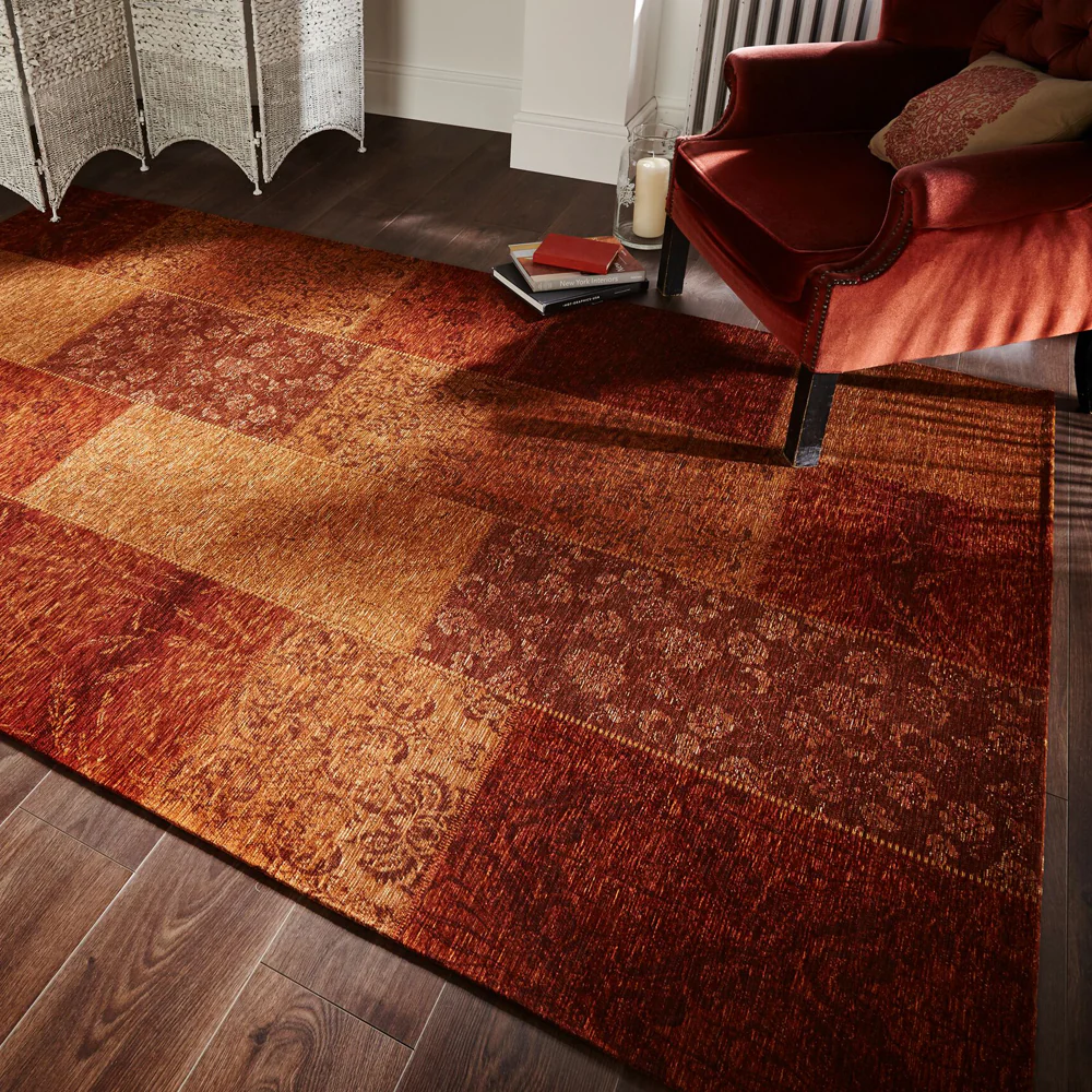 Dywan syntetyczny Patchwork Chenille terracotta Prostokątny/120x170 - Image 2