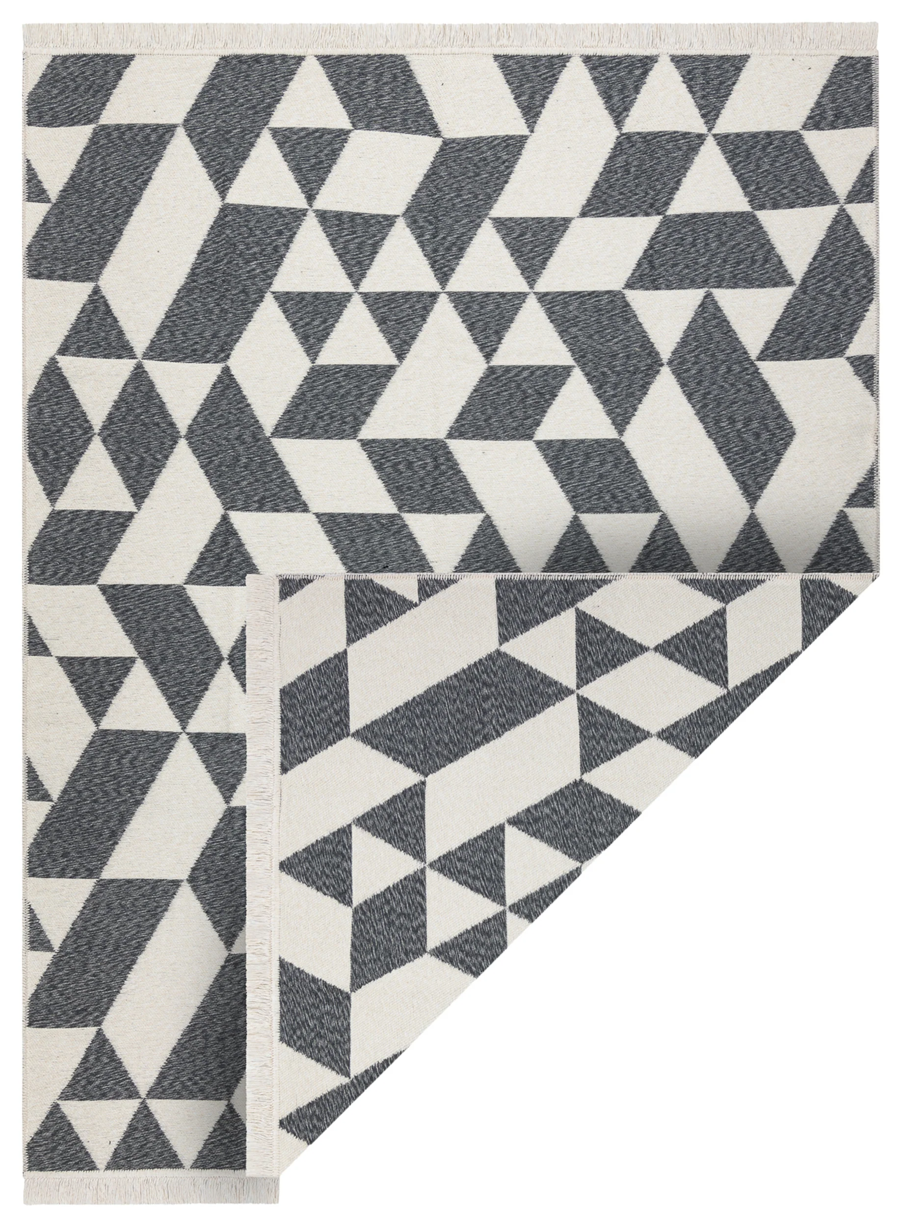 Dywan Twin 140x190 cm antracyt / krem geometryczny