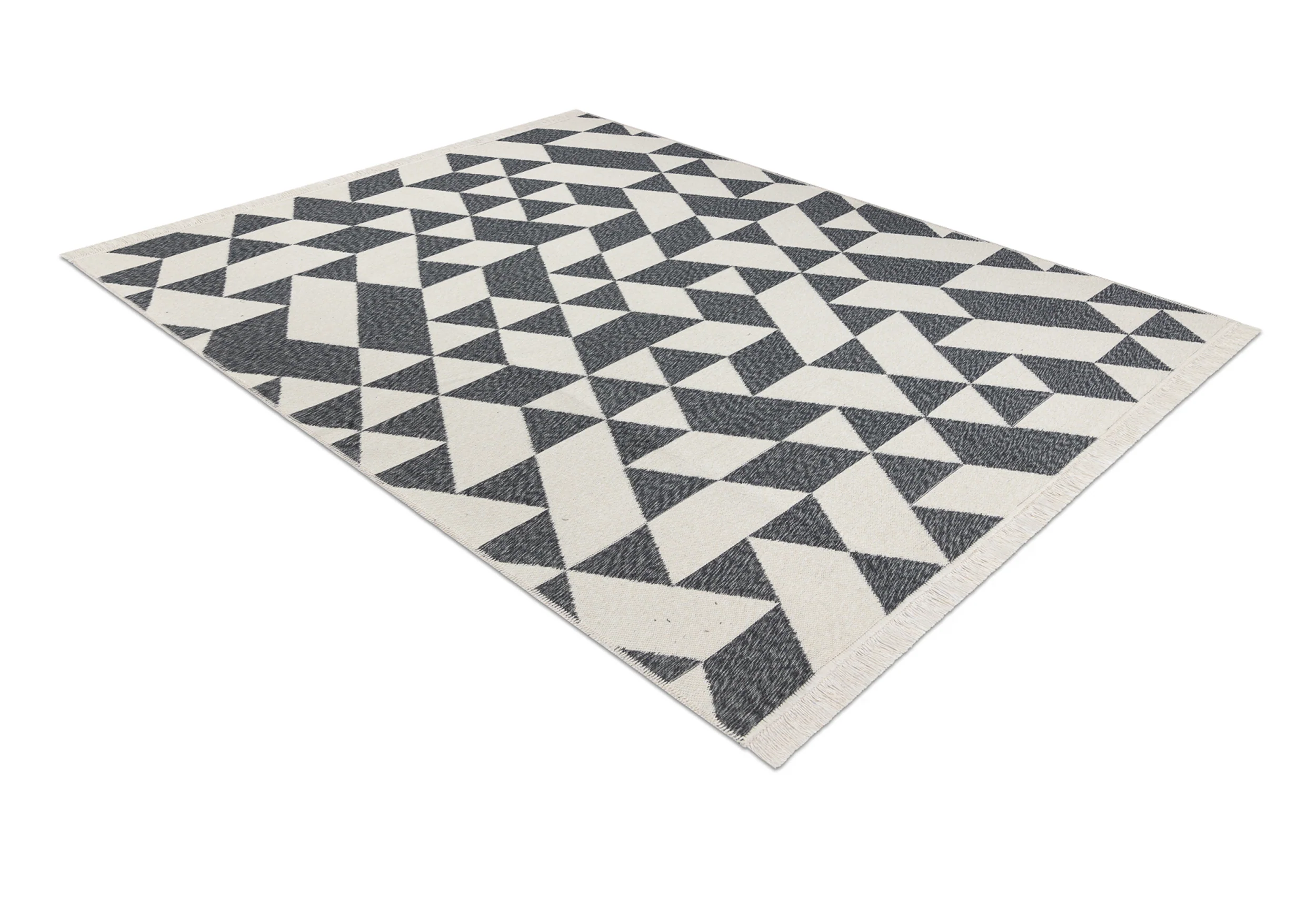 Dywan Twin 140x190 cm antracyt / krem geometryczny - Image 2