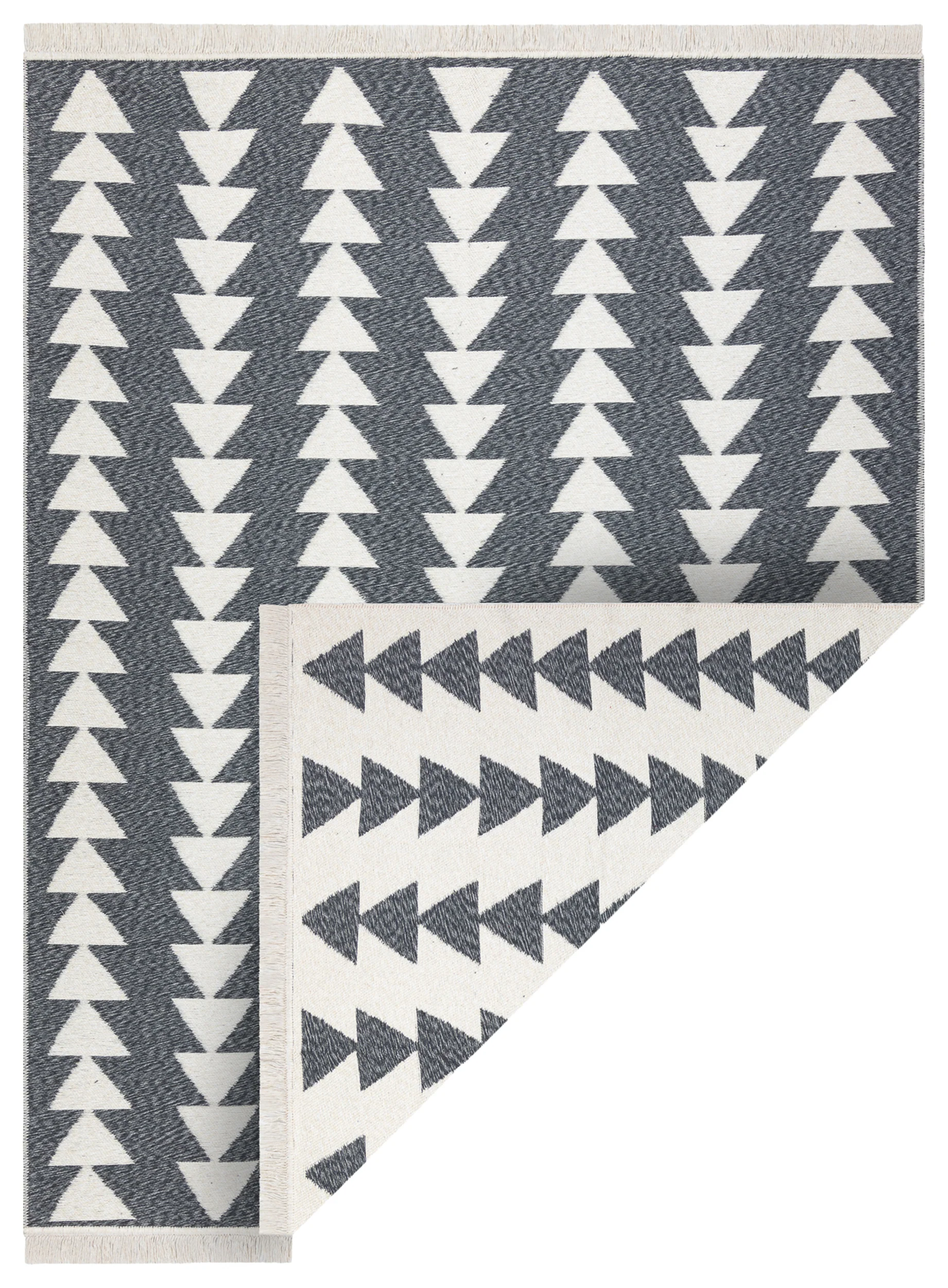 Dywan Twin 160x220 cm antracyt / krem trójkąty