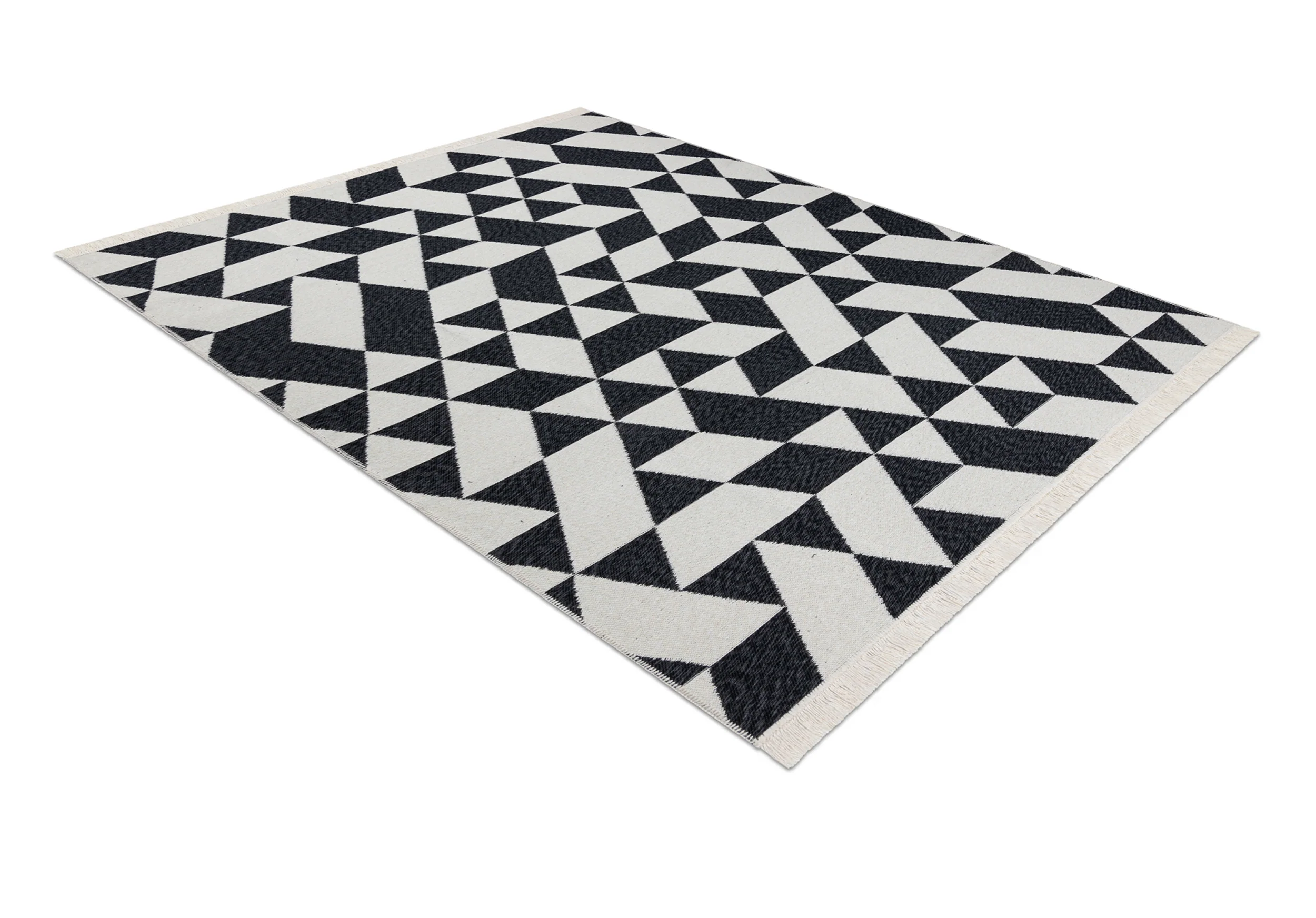 Dywan Twin 160x220 cm czarny / krem geometryczny - Image 2