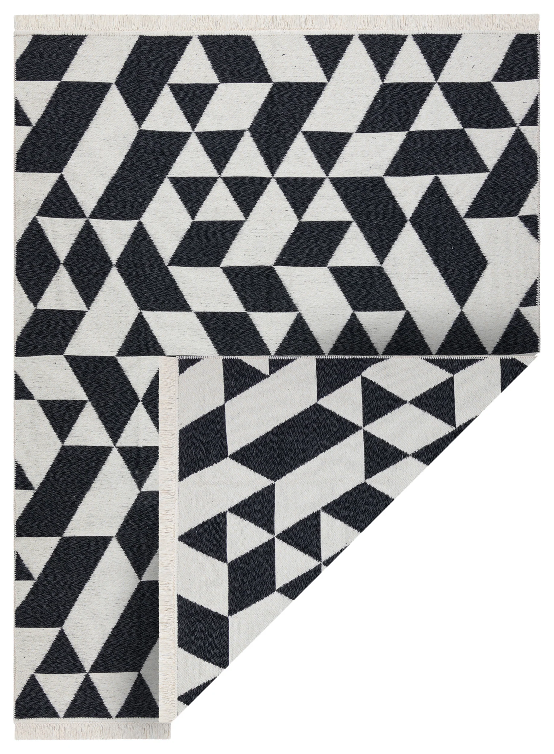 Dywan Twin 180x270 cm czarny / krem geometryczny