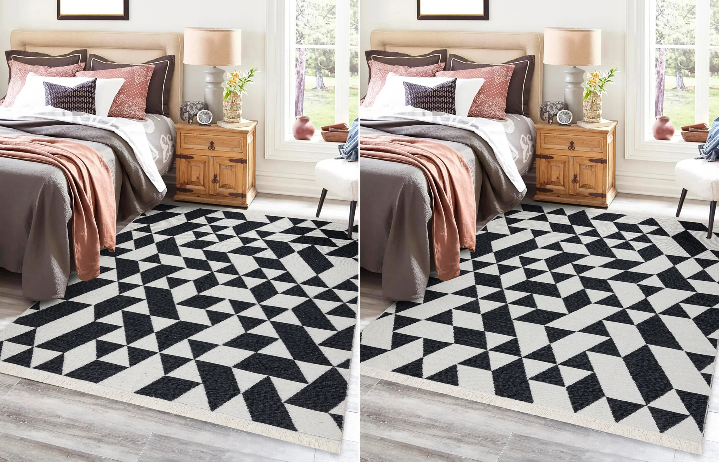 Dywan Twin 180x270 cm czarny / krem geometryczny - Image 3