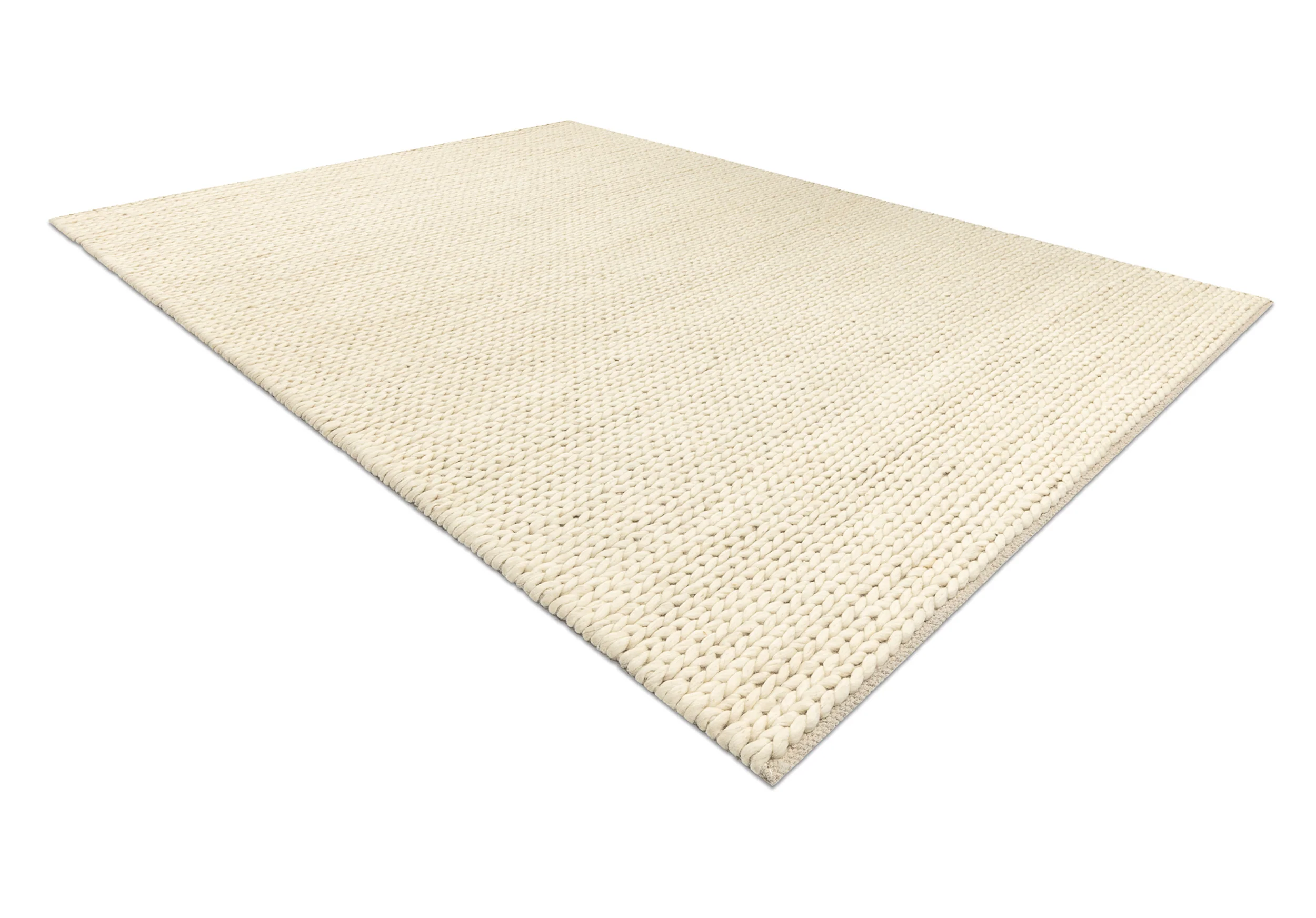 Dywan wełniany ręcznie tkany Tahar 120x180 cm kremowy jednolity - Image 2