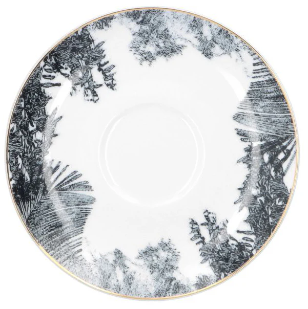 Filiżanka porcelanowa ze spodkiem City 250 ml biało-czarna - Image 7
