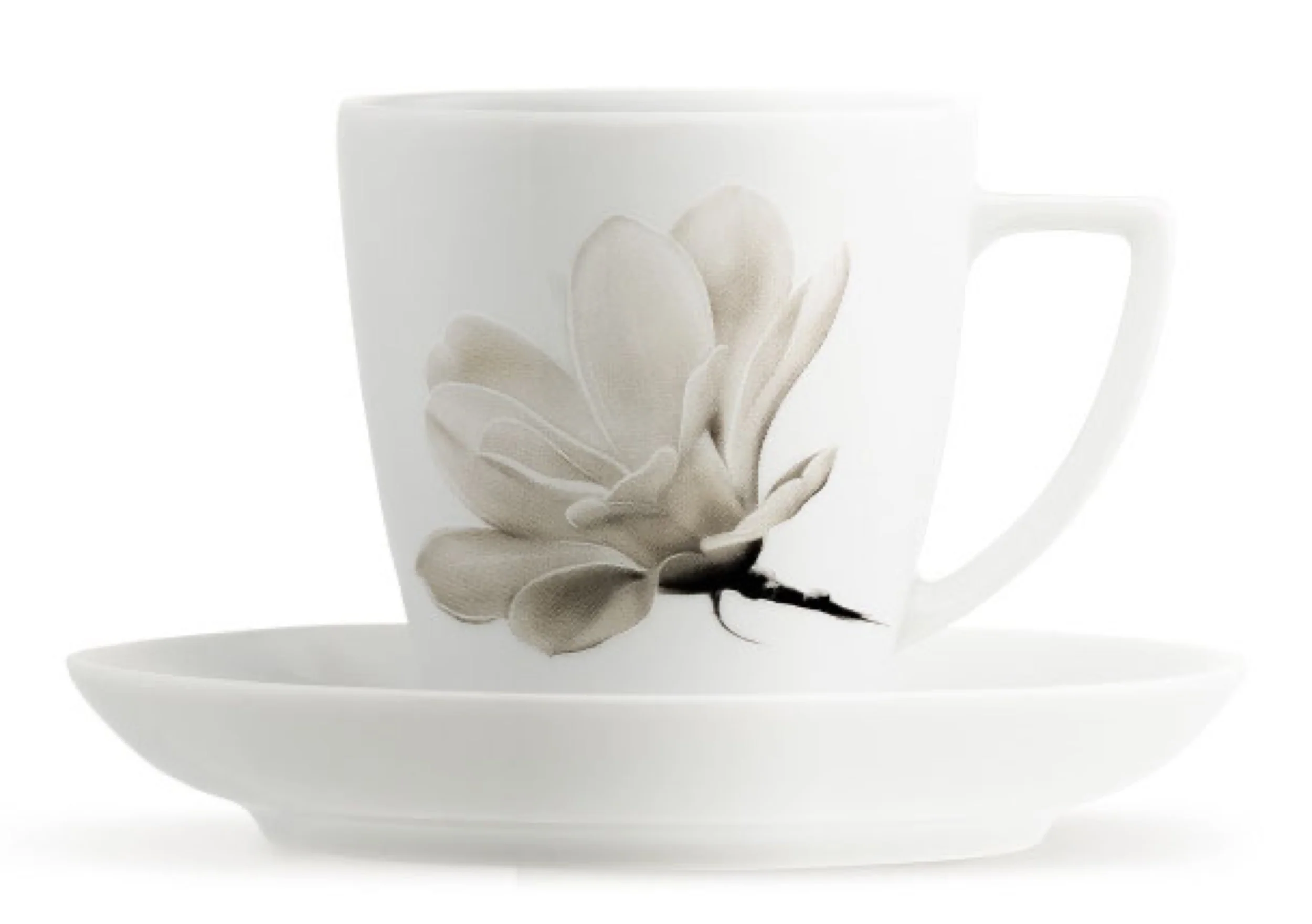 Filiżanka porcelanowa ze spodkiem Magnolia 200 ml biała