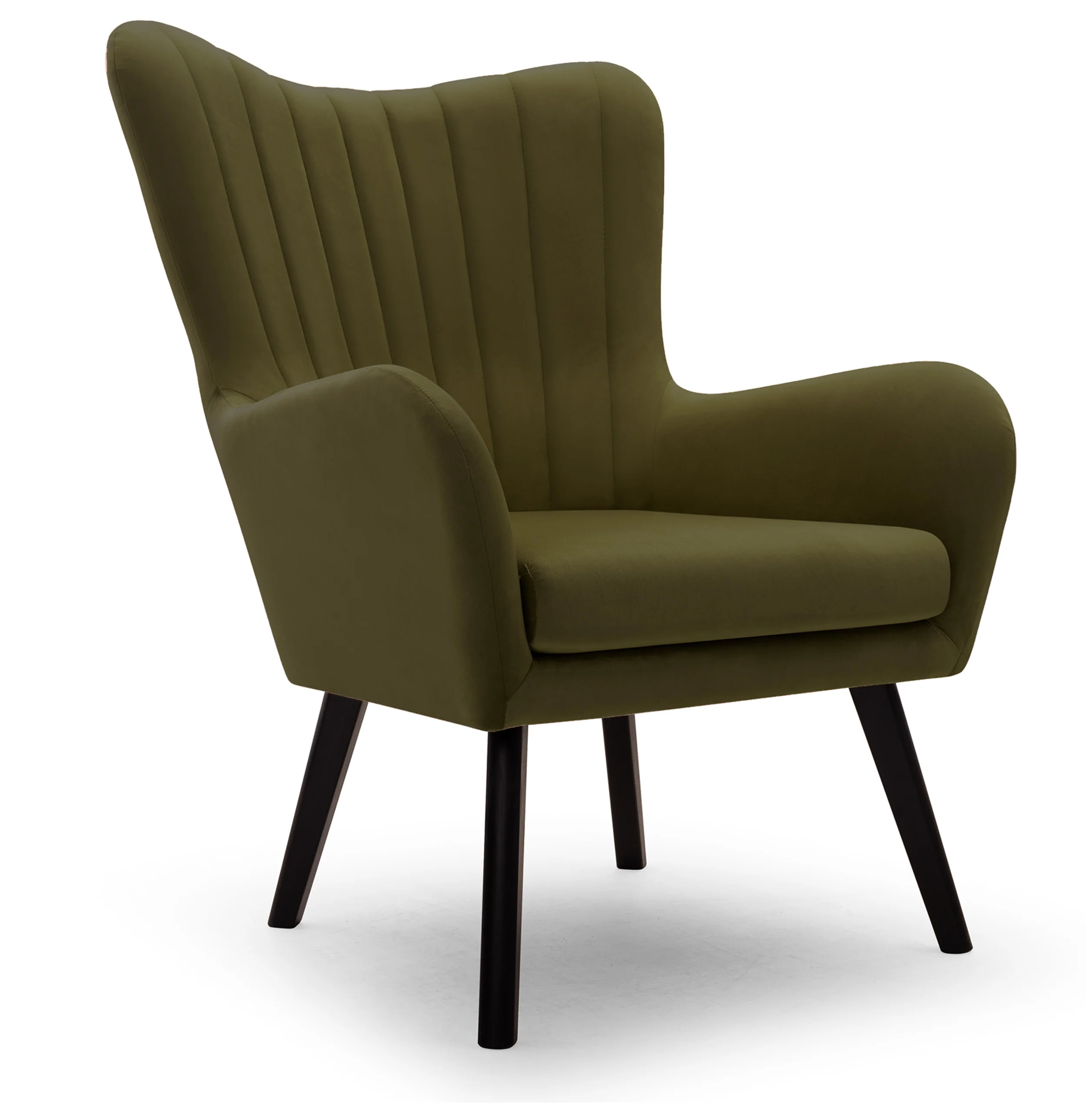 Fotel kubełkowy Lari oliwkowy velvet