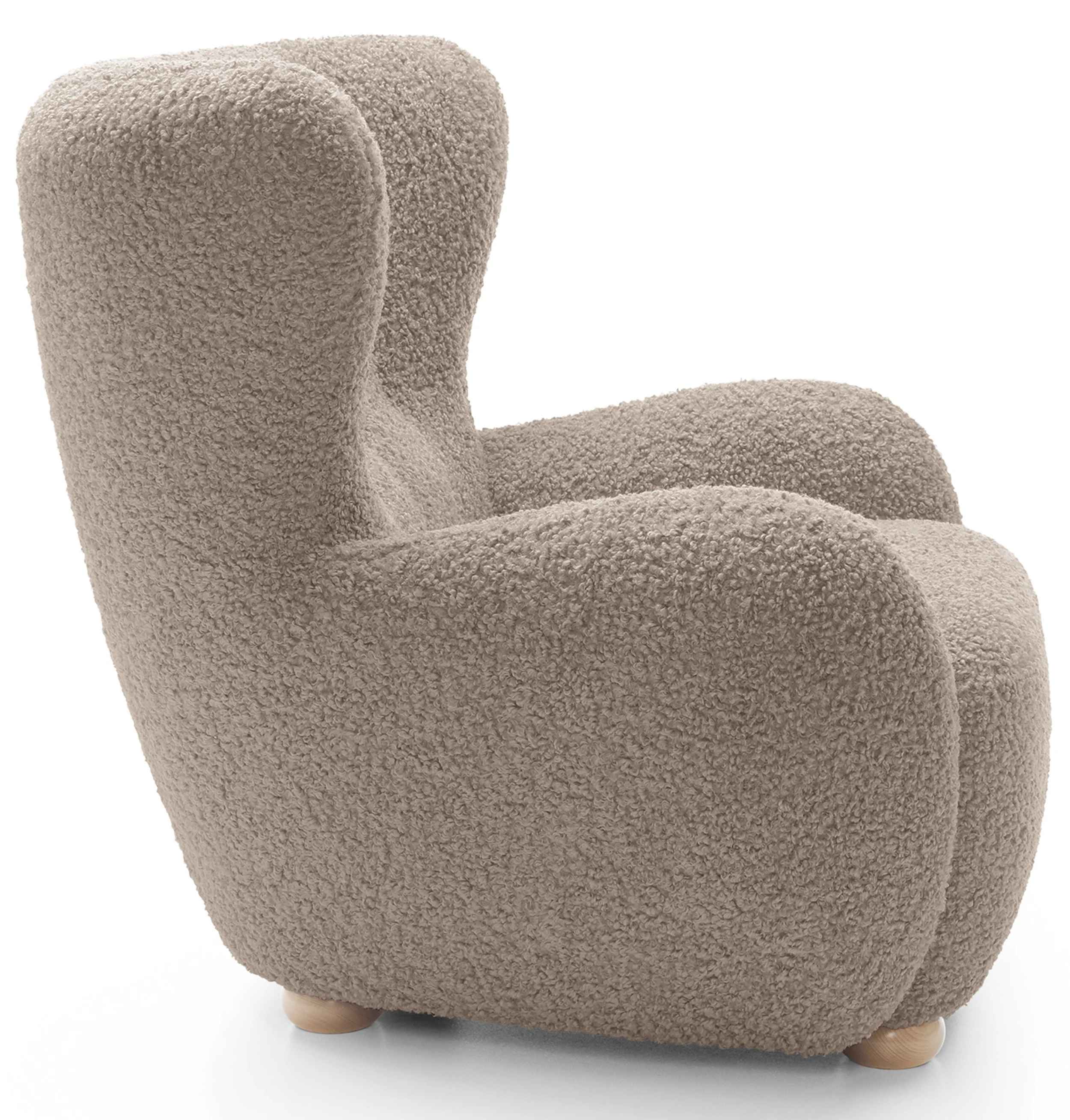 Fotel kubełkowy Milele beżowy boucle nogi buk - Image 4