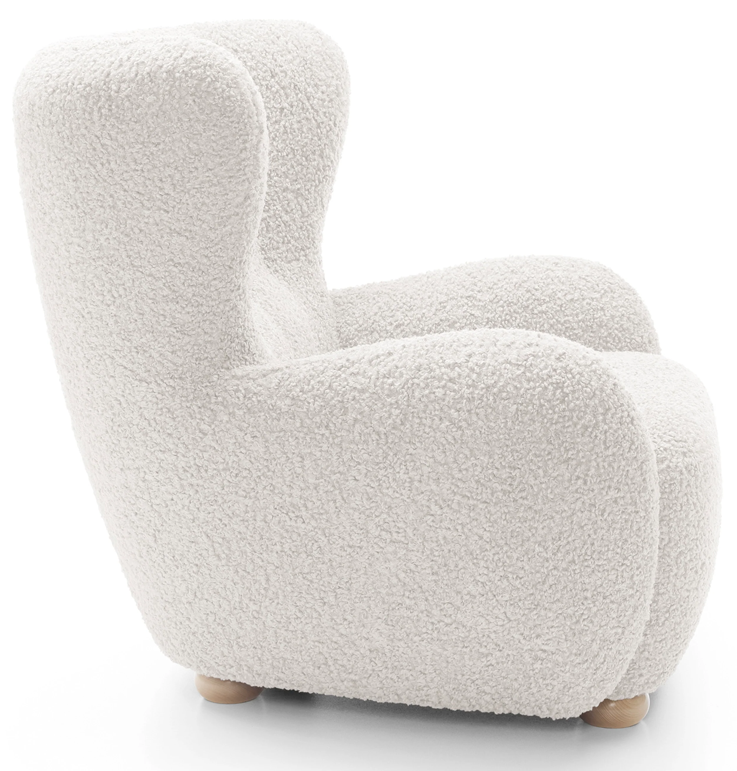 Fotel kubełkowy Milele kremowy boucle nogi buk - Image 4
