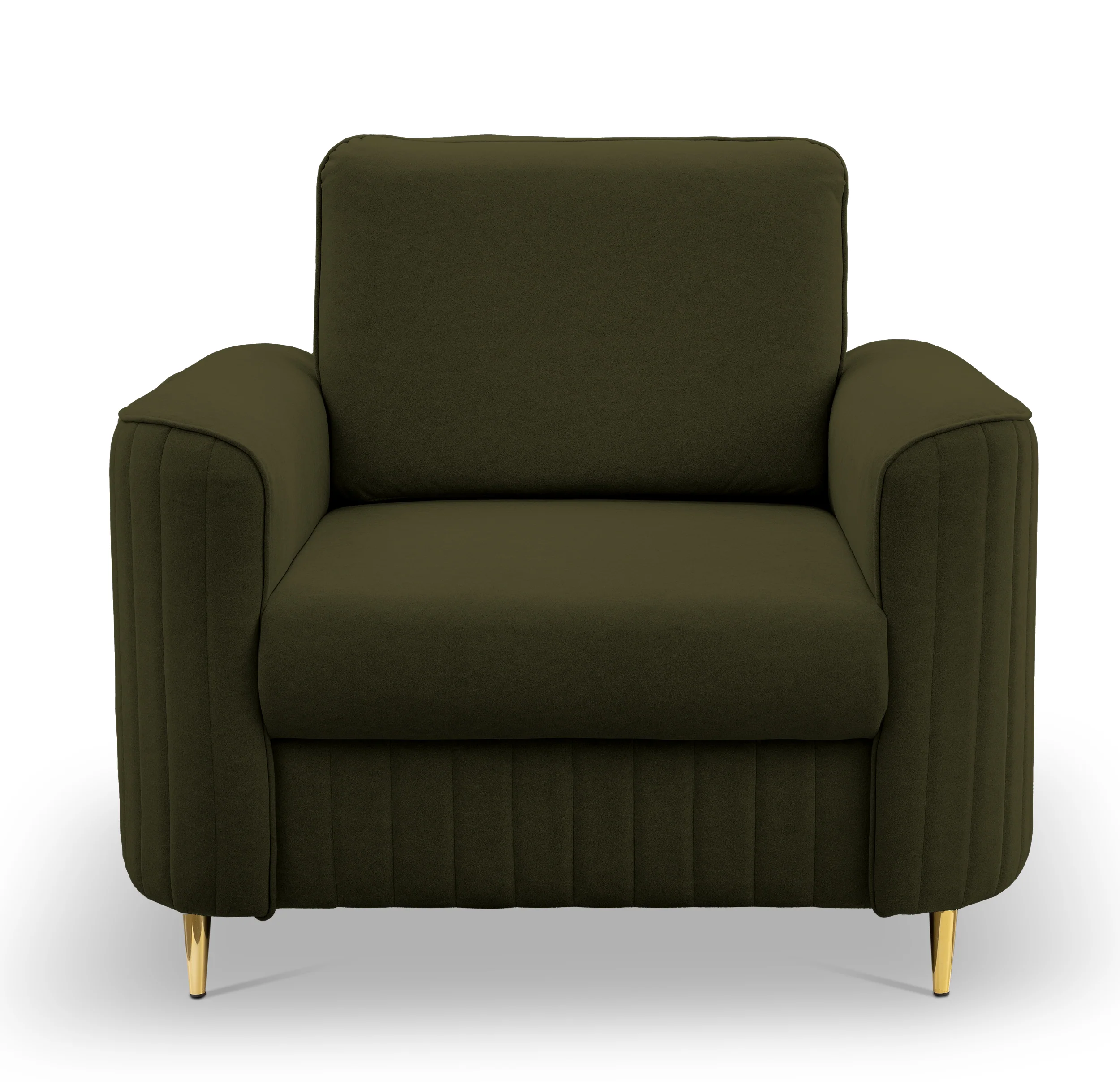 Fotel kubełkowy Pantano oliwkowy velvet łatwoczyszczący - Image 2