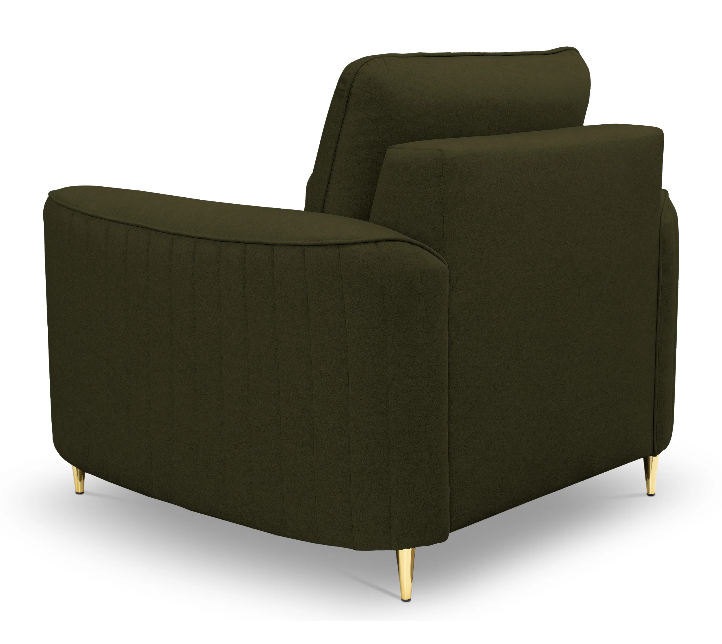 Fotel kubełkowy Pantano oliwkowy velvet łatwoczyszczący - Image 3