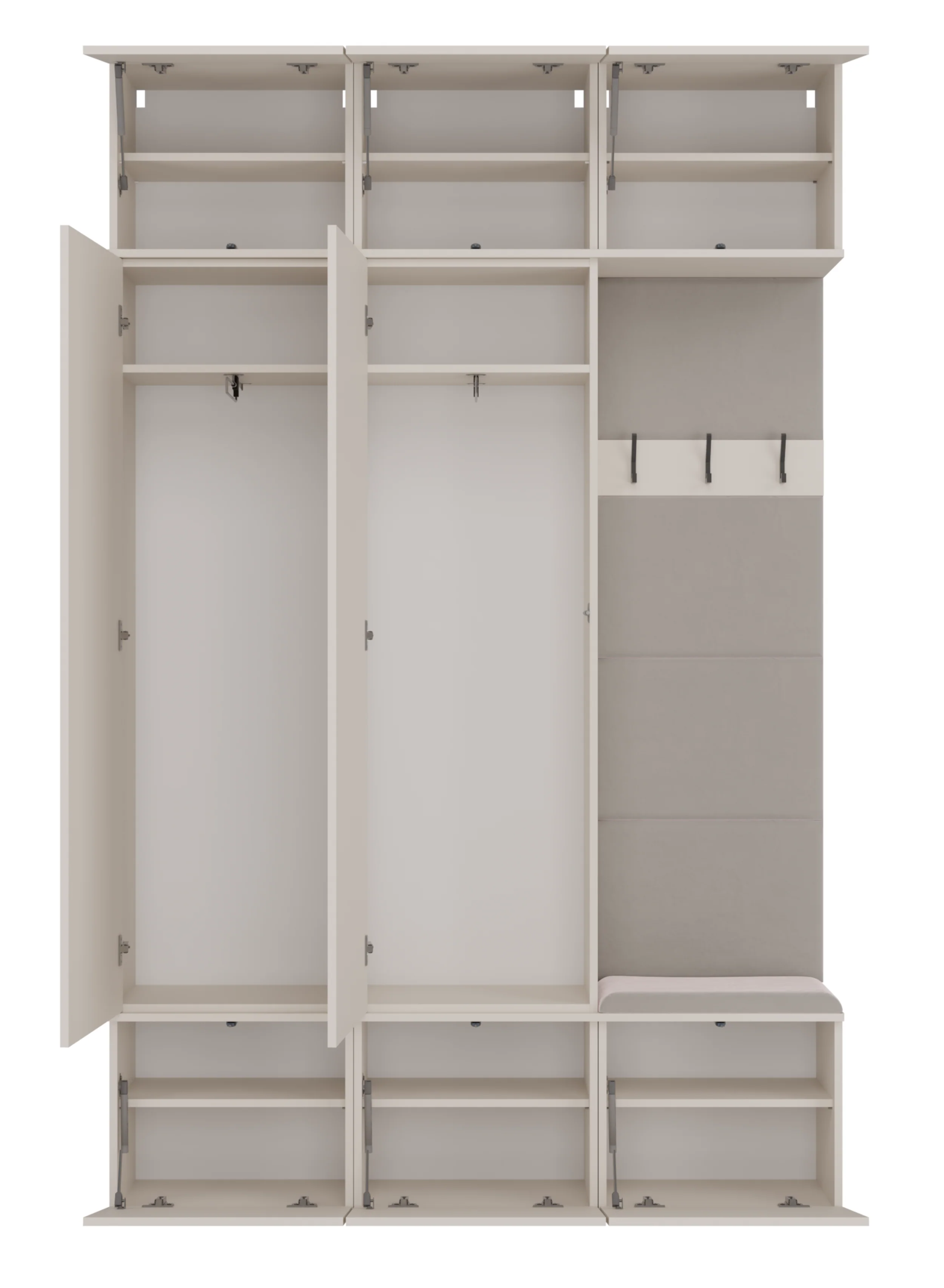 Garderoba dwudrzwiowa Haga z wieszakami i półkami 150 cm kaszmir - Image 10
