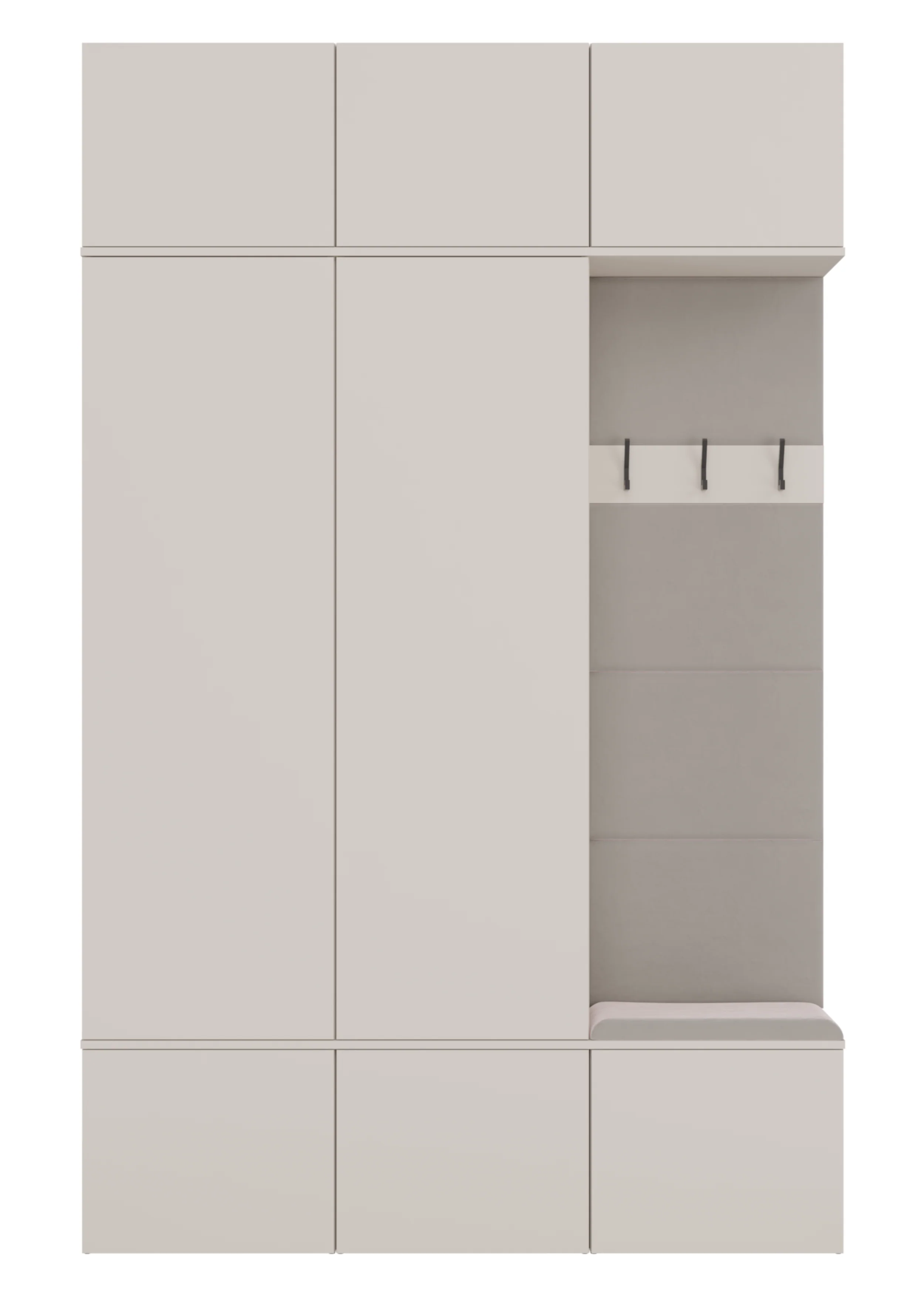 Garderoba dwudrzwiowa Haga z wieszakami i półkami 150 cm kaszmir - Image 4