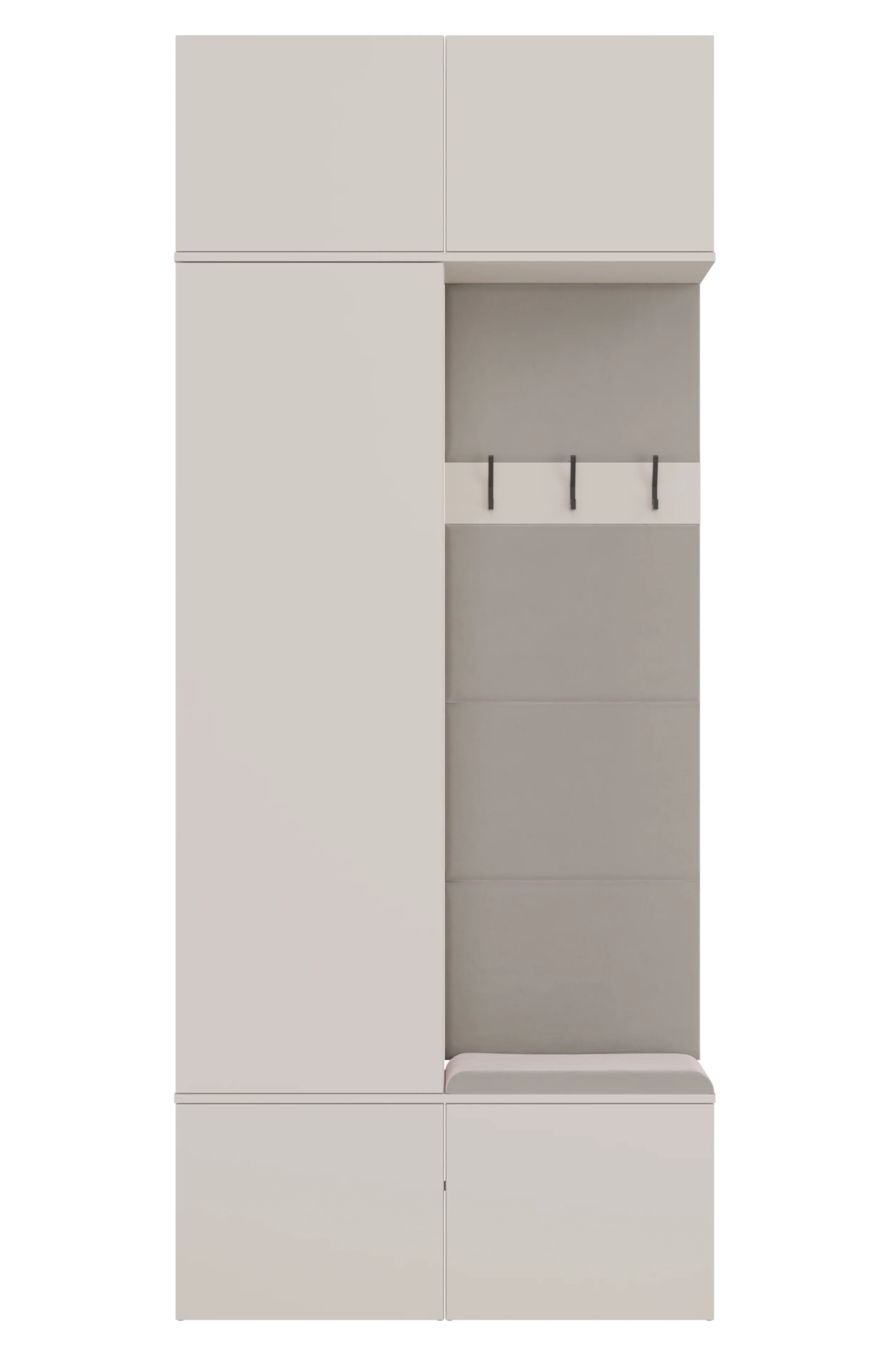 Garderoba jednodrzwiowa Haga z wieszakami i półkami 100 cm kaszmir - Image 4