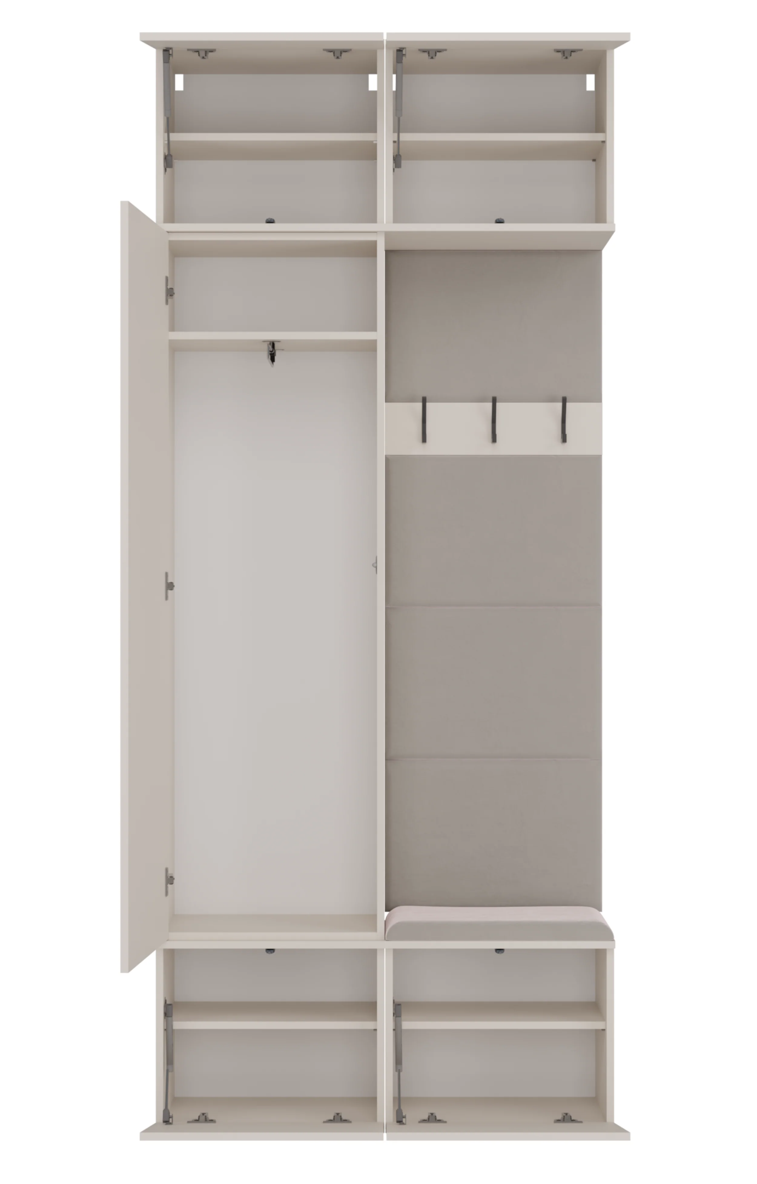 Garderoba jednodrzwiowa Haga z wieszakami i półkami 100 cm kaszmir - Image 9