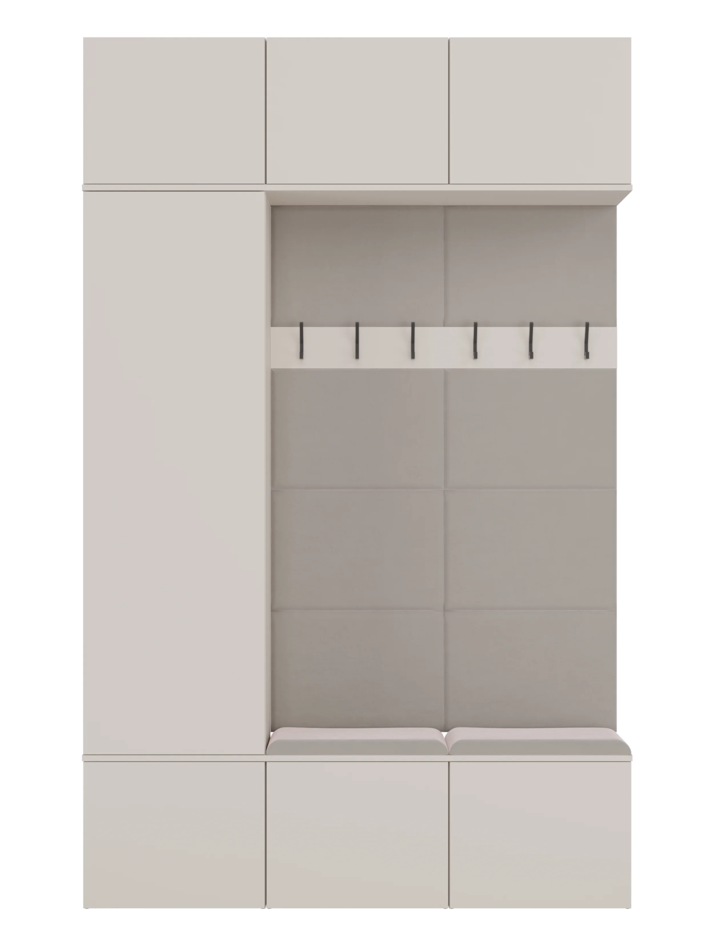 Garderoba jednodrzwiowa Haga z wieszakami i półkami 150 cm kaszmir - Image 4