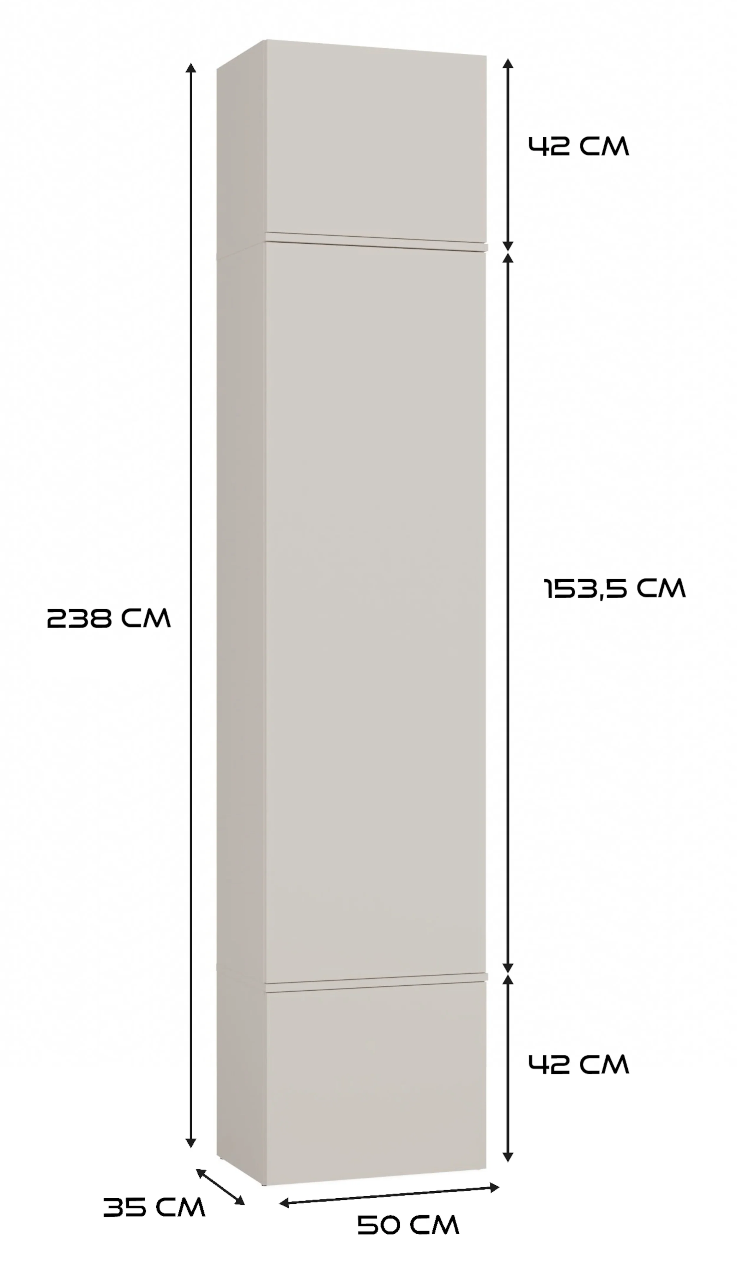 Garderoba trzydrzwiowa Haga z wieszakami i półkami 200 cm kaszmir - Image 12