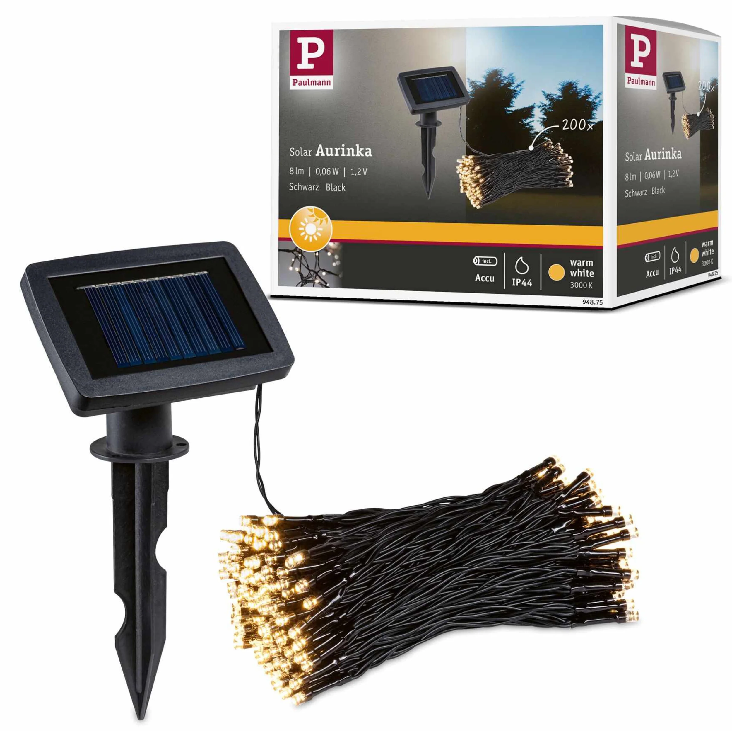 Girlanda solarna Aurinka LED 22 m z czujnikiem zmierzchu czarna - Image 6