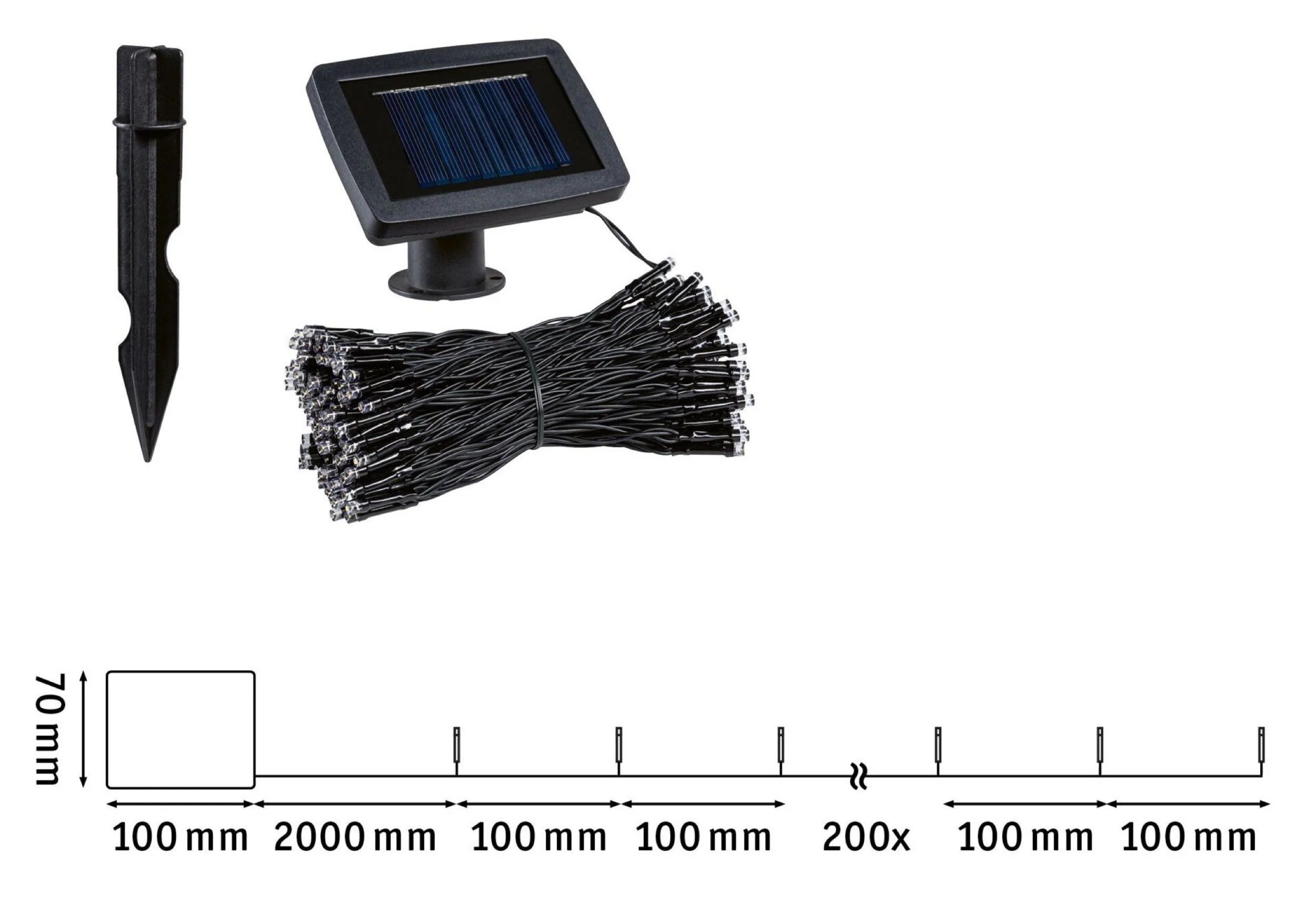 Girlanda solarna Aurinka LED 22 m z czujnikiem zmierzchu czarna - Image 7