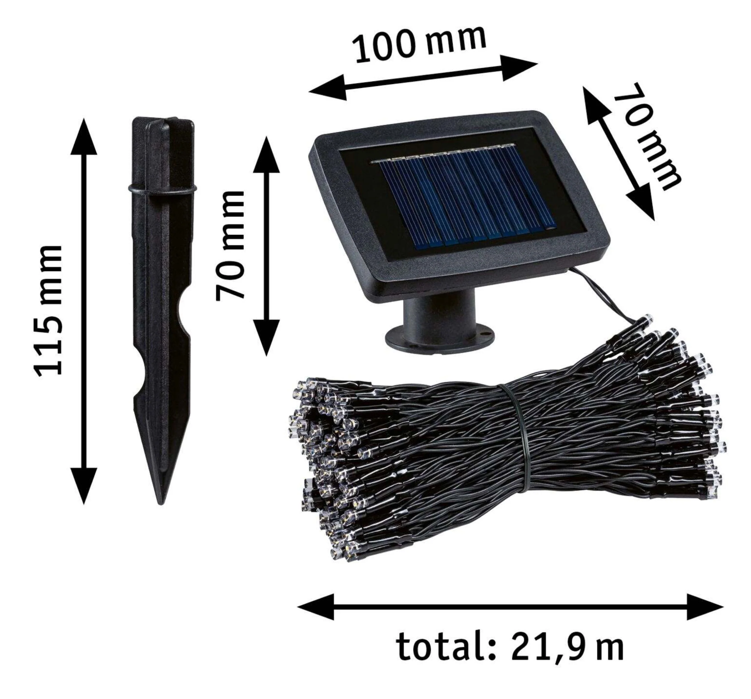 Girlanda solarna Aurinka LED 22 m z czujnikiem zmierzchu czarna - Image 8