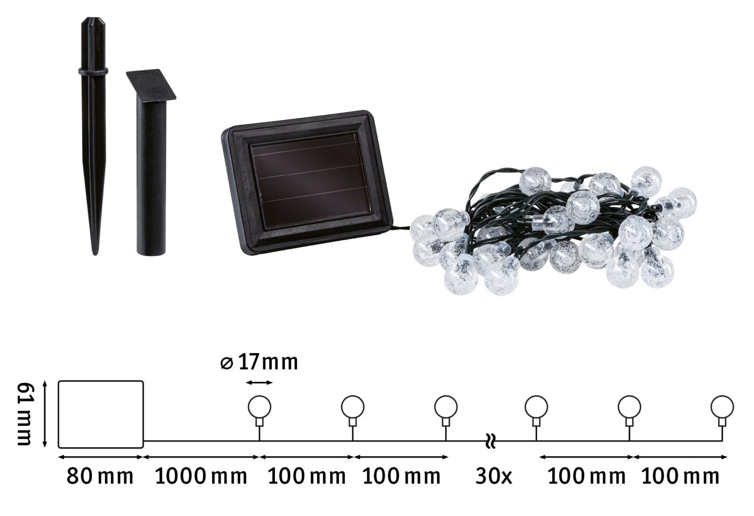 Girlanda solarna Soala LED z czujnikiem zmierzchu czarna - Image 6