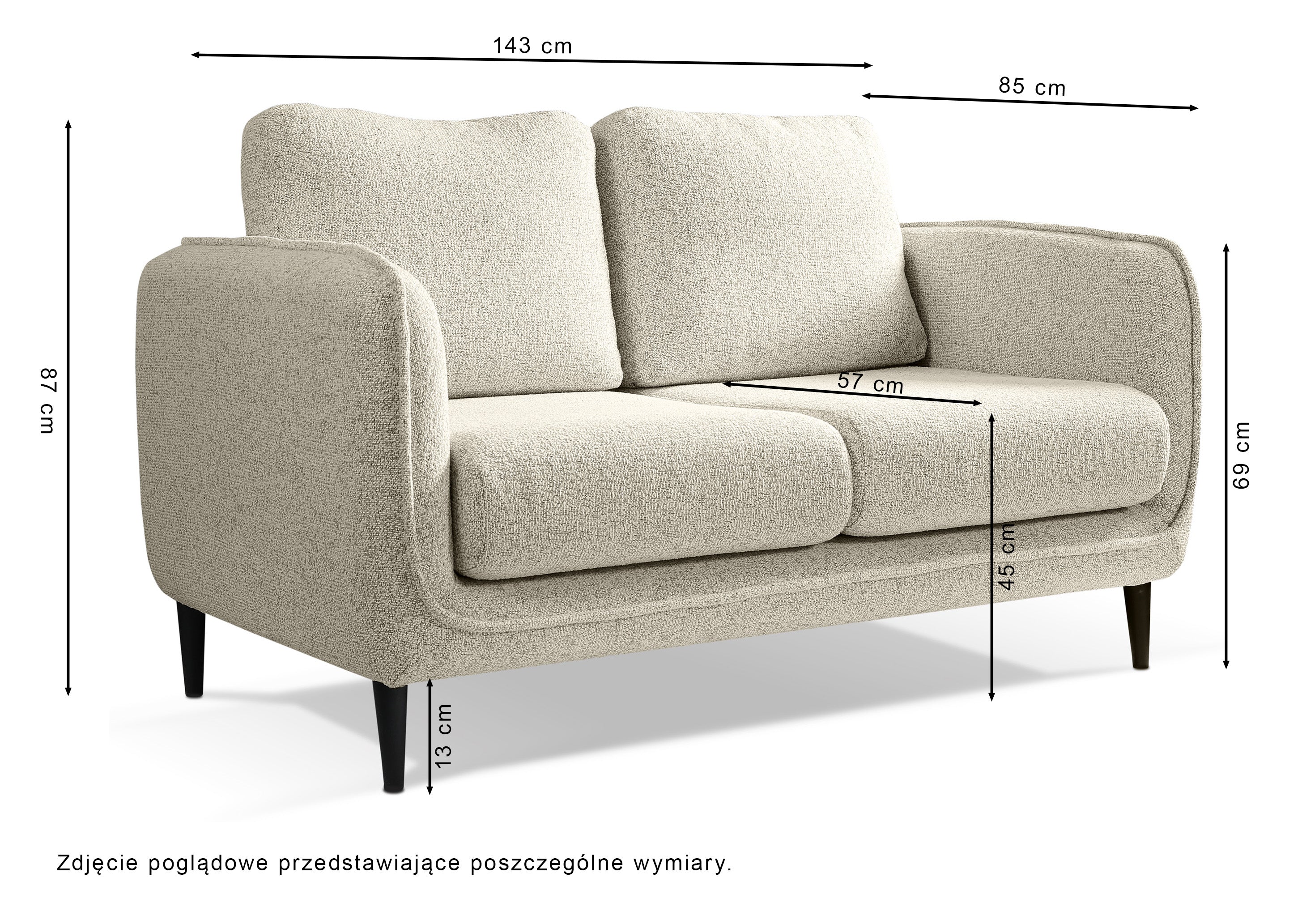 Kanapa dwuosobowa Savio beżowa plecionka - Image 8