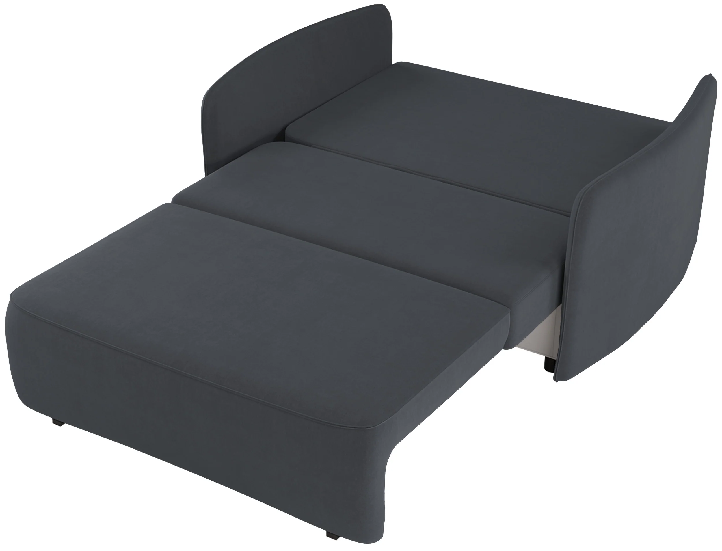 Kanapa rozkładana dwuosobowa Paxi 145 cm z pojemnikiem ciemnoszara szenil - Image 3