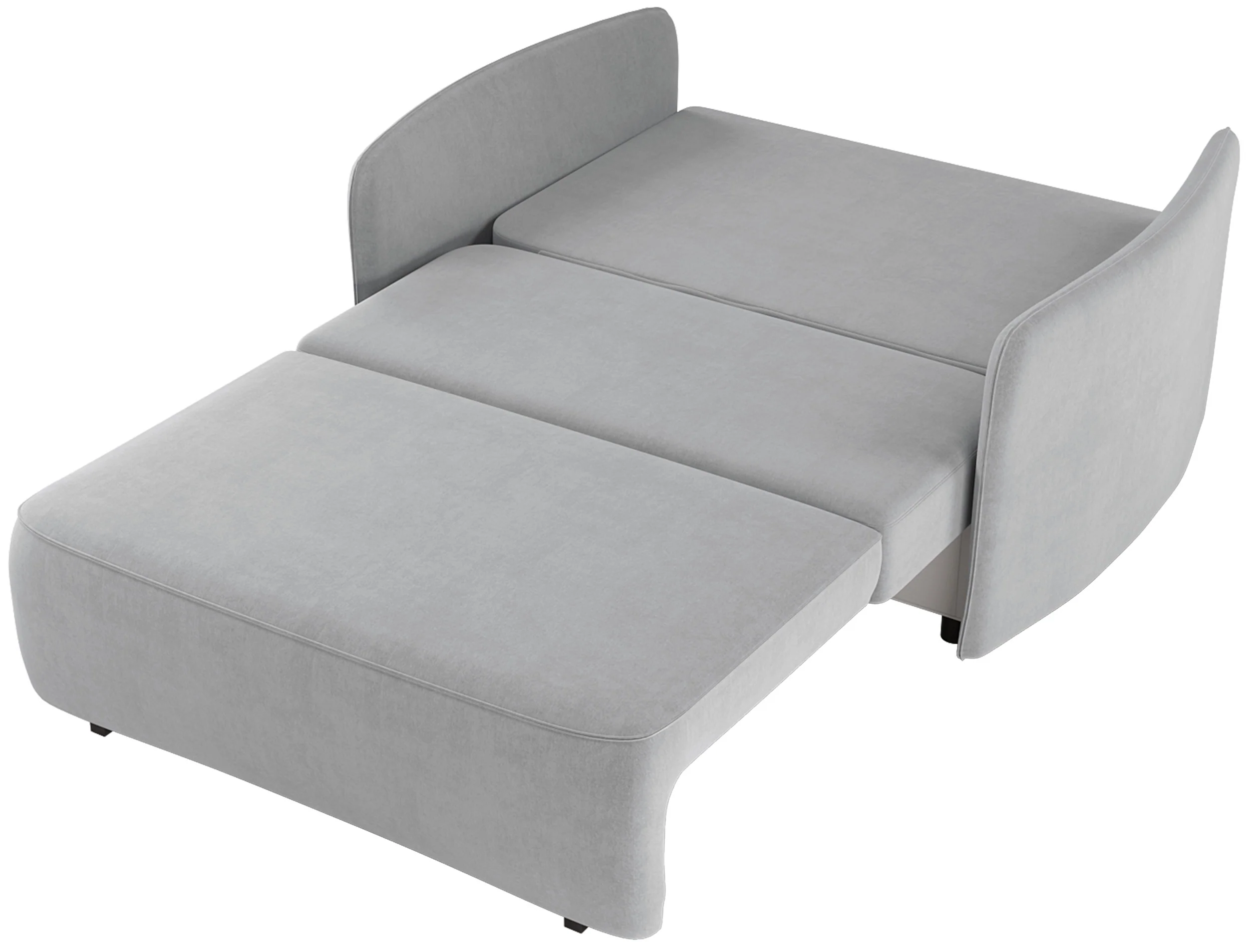 Kanapa rozkładana dwuosobowa Paxi 145 cm z pojemnikiem jasnoszara szenil - Image 3