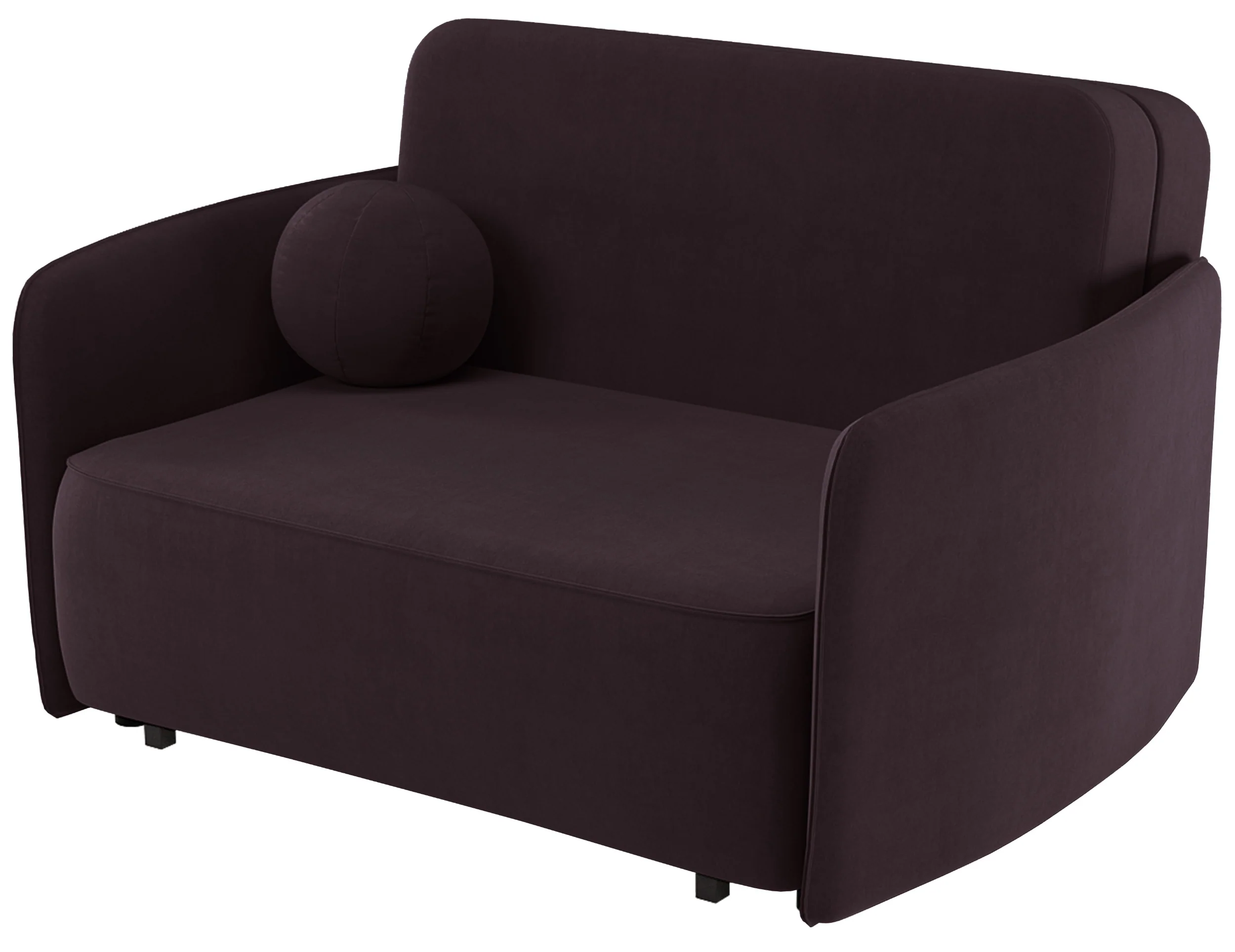 Kanapa rozkładana dwuosobowa Paxi 145 cm z pojemnikiem śliwkowa szenil - Image 5