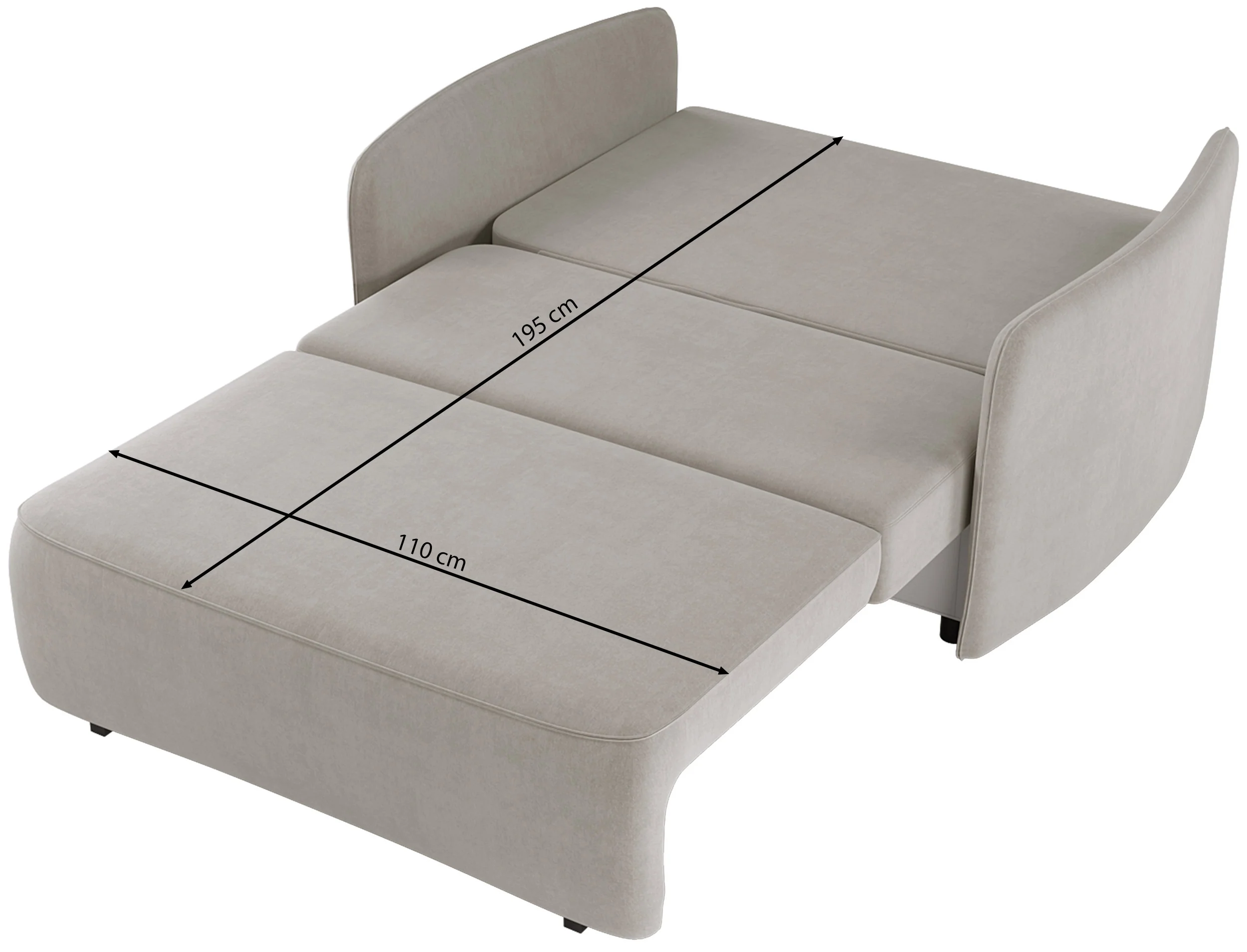 Kanapa rozkładana dwuosobowa Paxi 145 cm z pojemnikiem śliwkowa szenil - Image 8